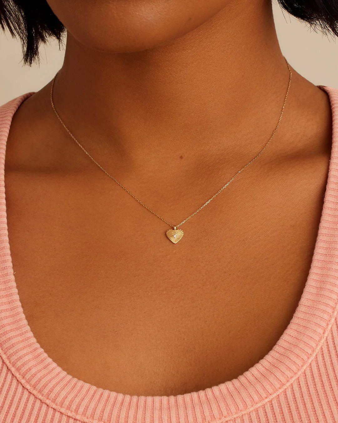14K Diamond Vintage Heart Necklace