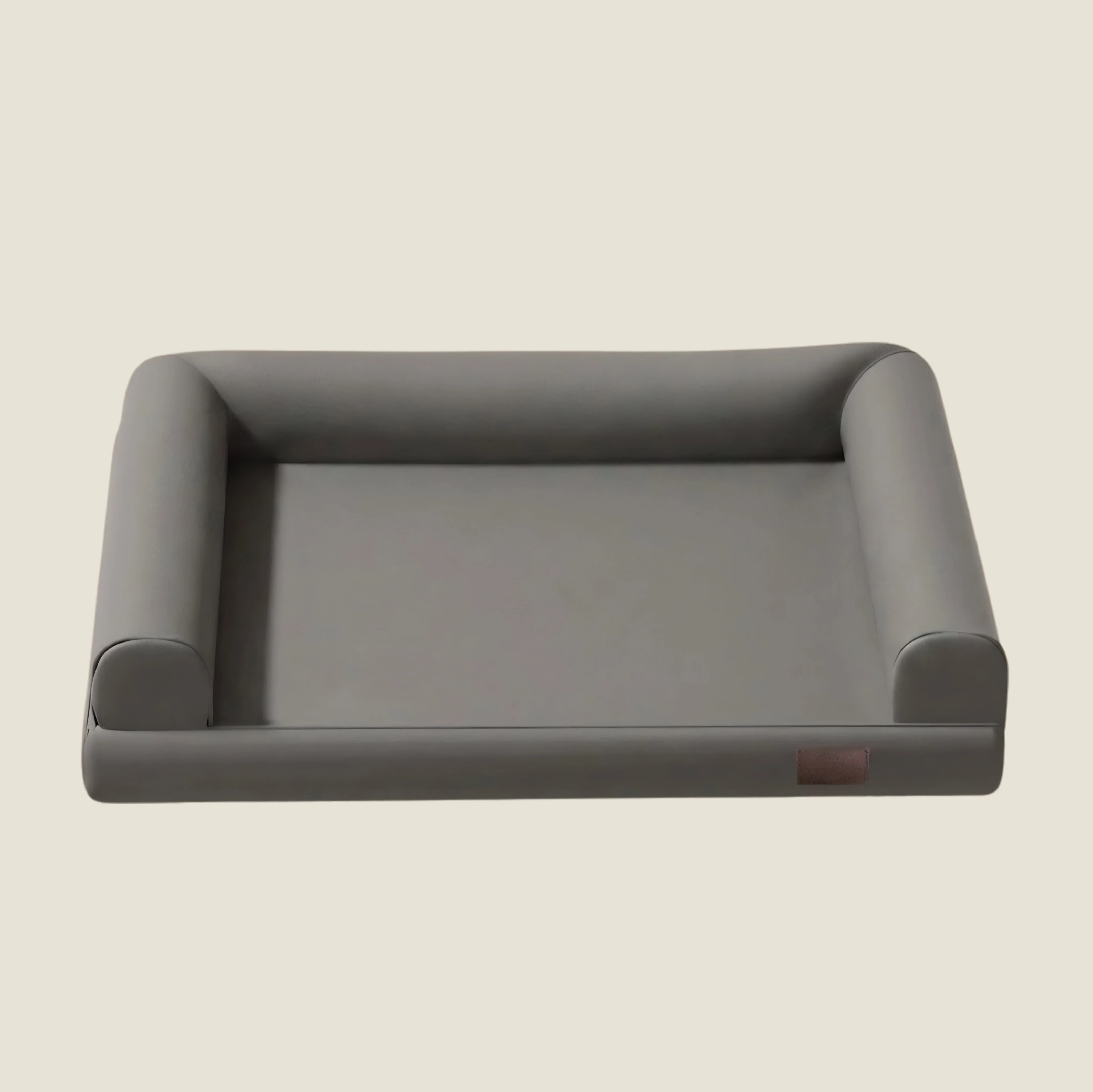 Faux Leather Orthopedic Bolster Dog Bed