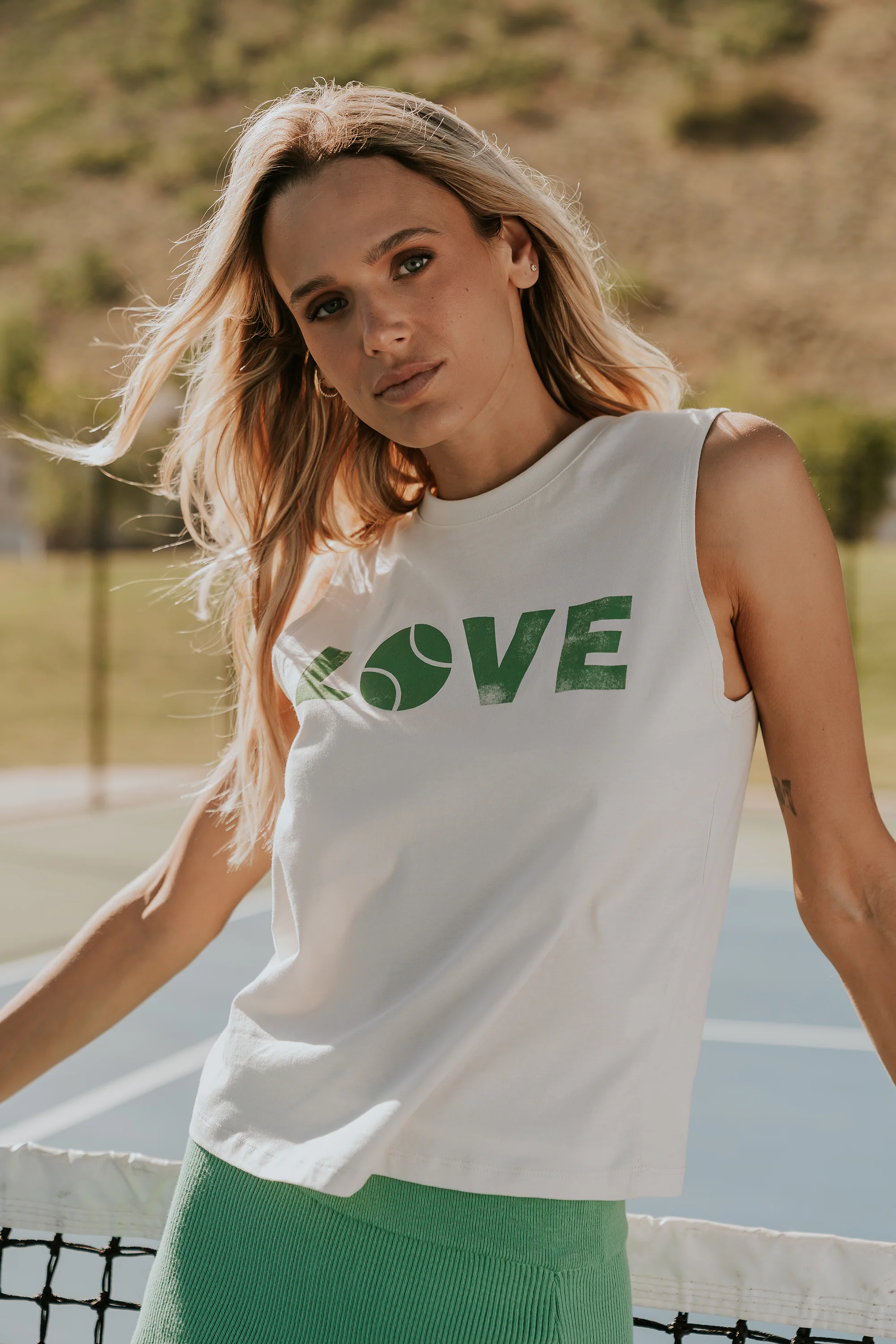Coco Graphic Muscle Tee in White - FINAL SALE