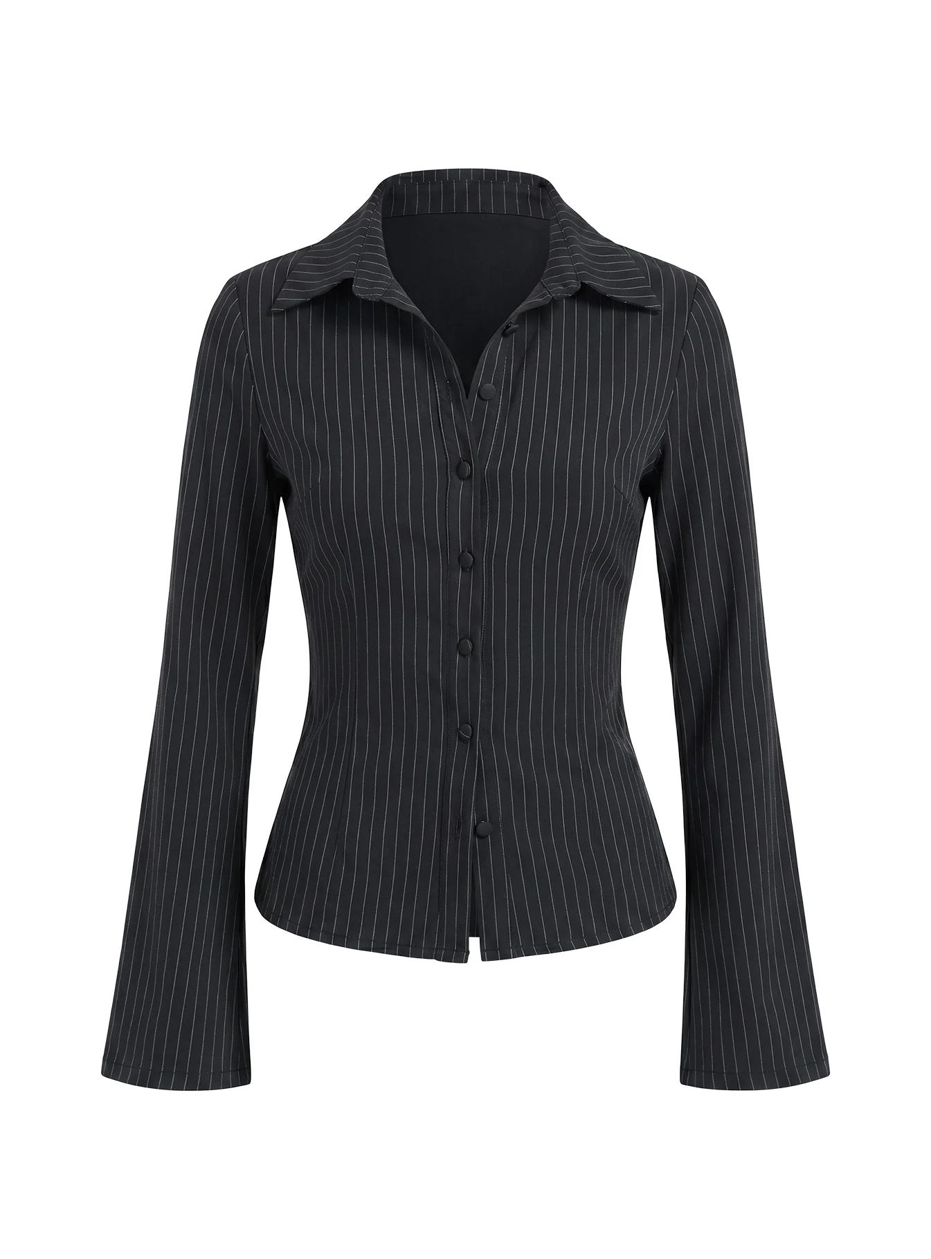 Anni Pinstripe Shirt Black
