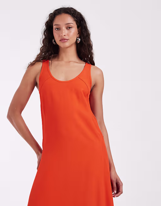 & Other Stories crepe maxi dress with seam detail in black