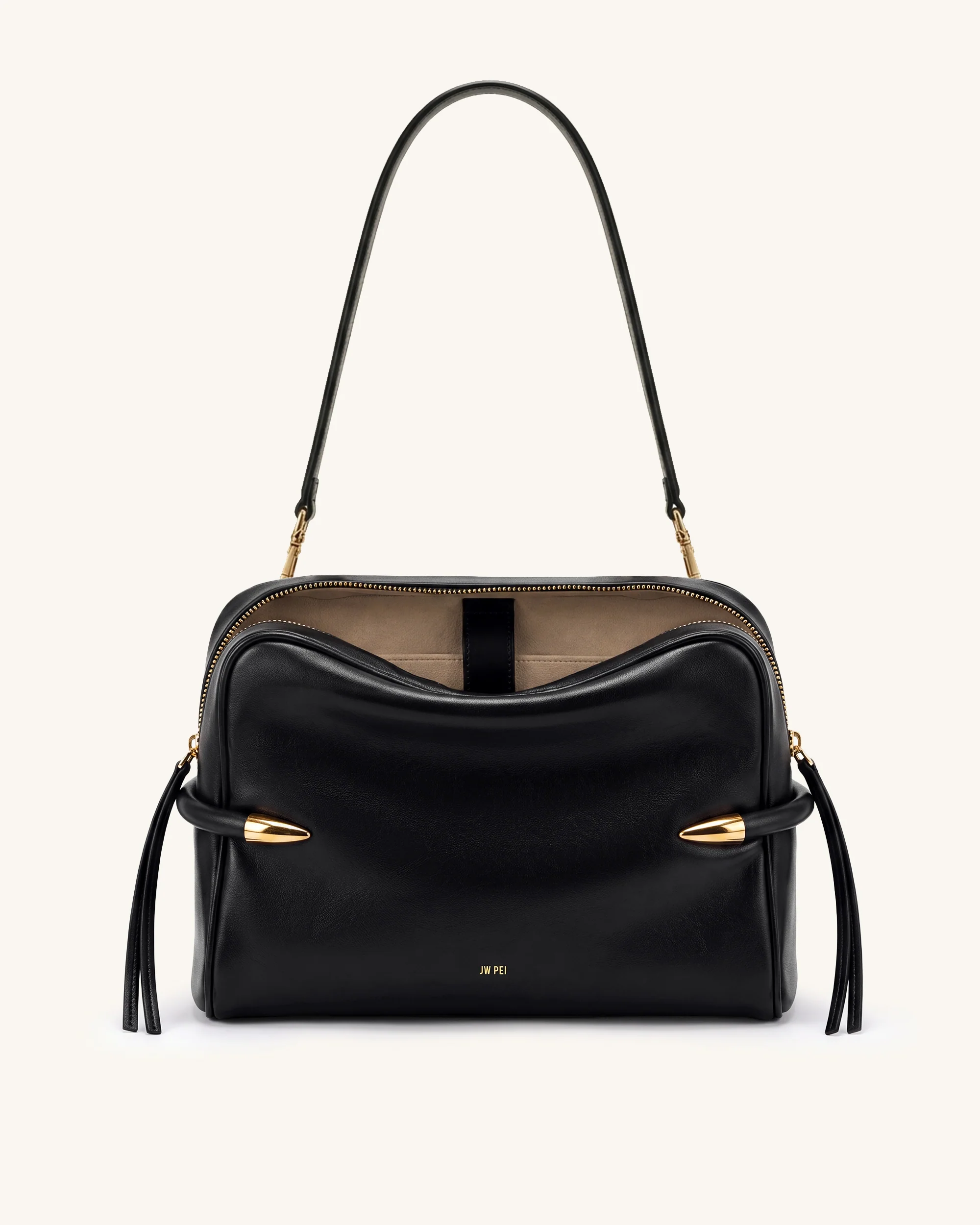 Callie Tusk Detail Shoulder Bag - Black