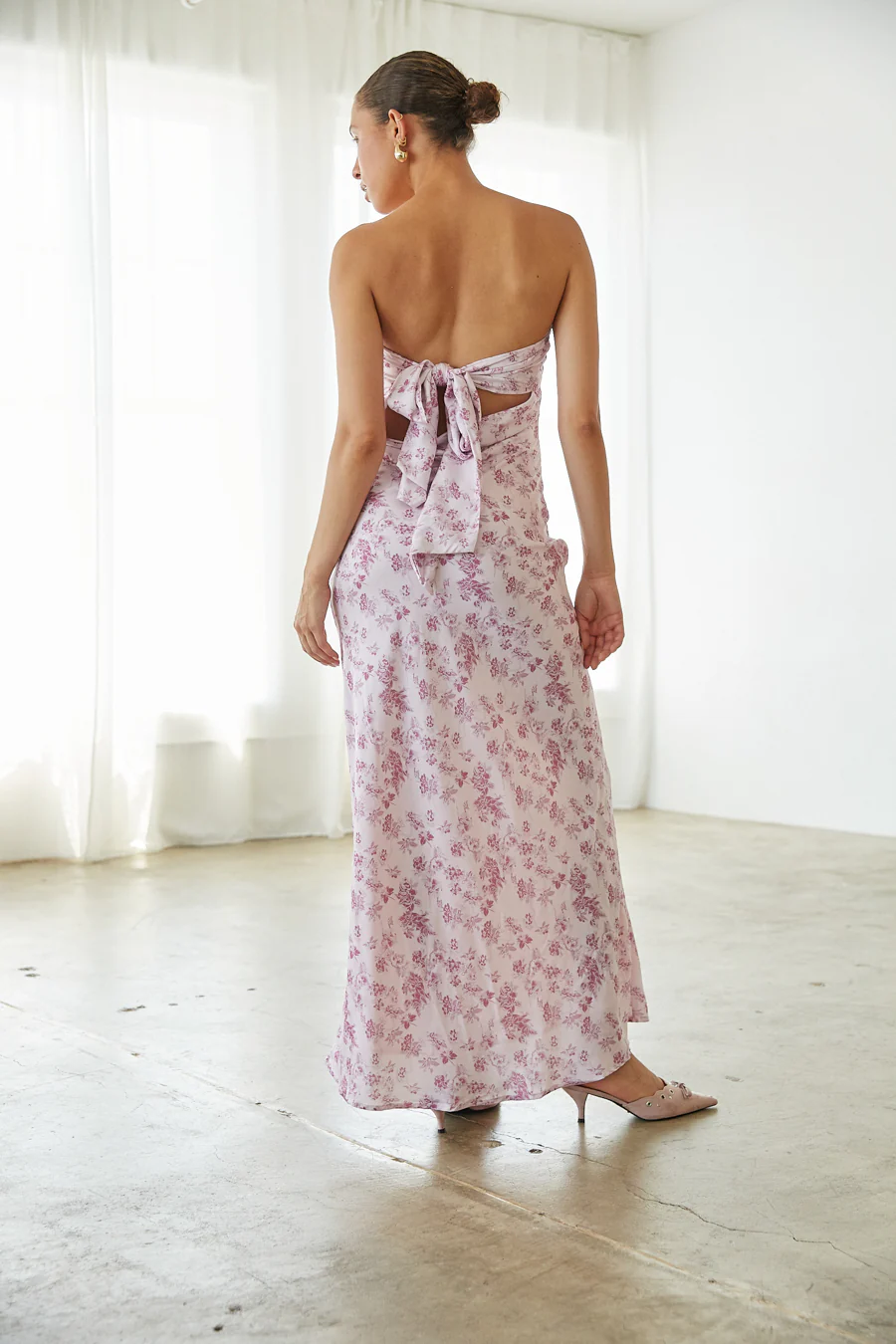 Britt Strapless Tie Back Maxi Dress - luluinthesky