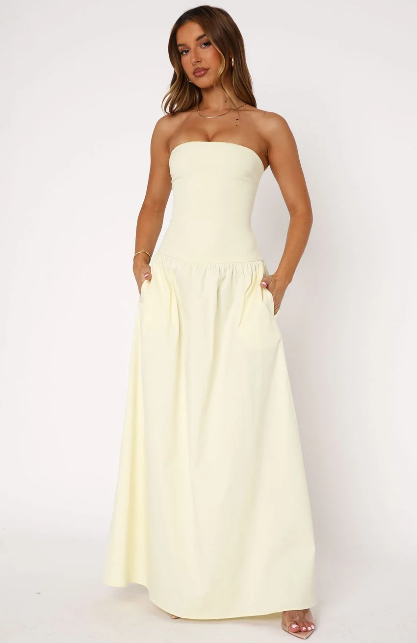Take Back Maxi Dress Lemon - luluinthesky