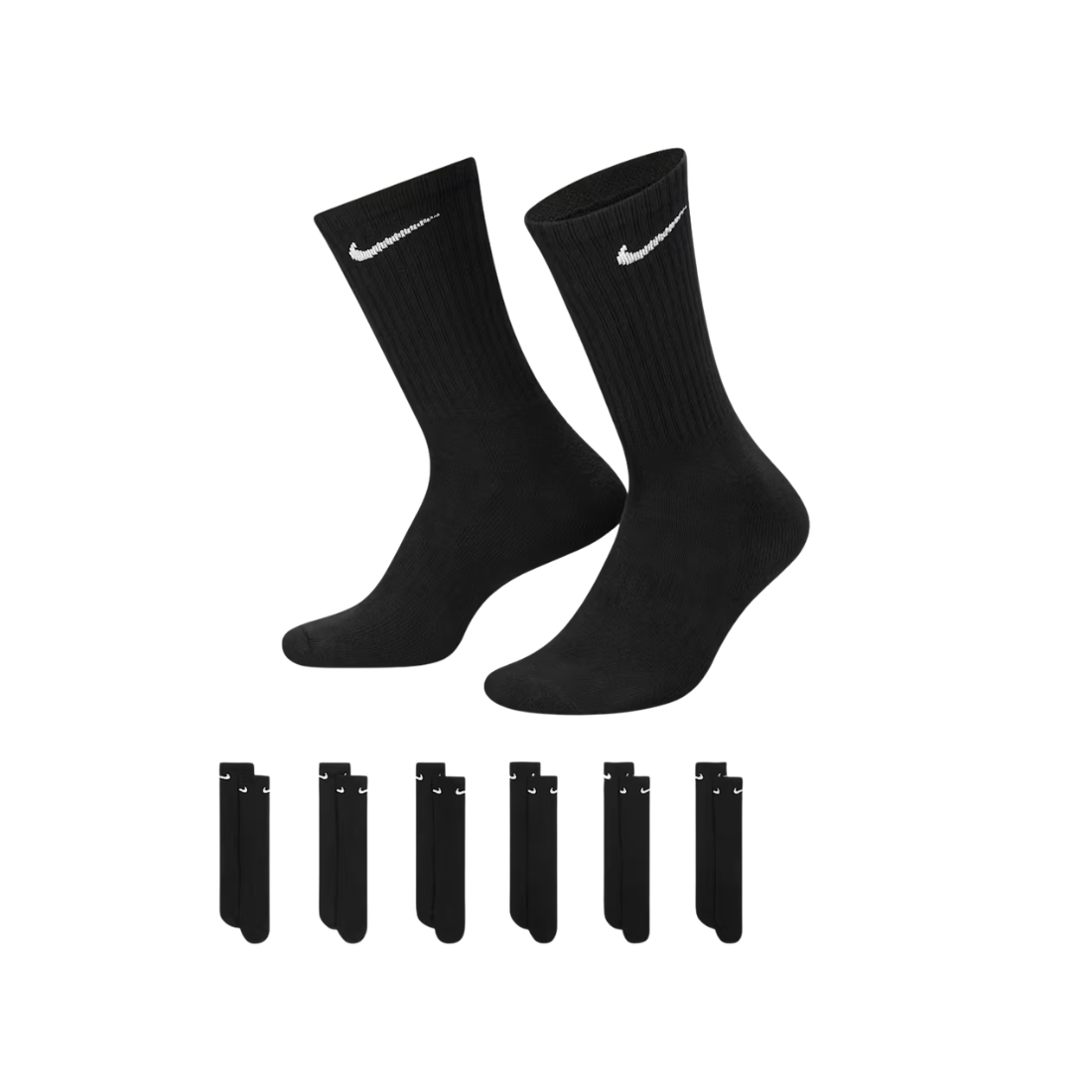 NIKE Everyday Cushioned Men Sport Socks Black SX7666-010
