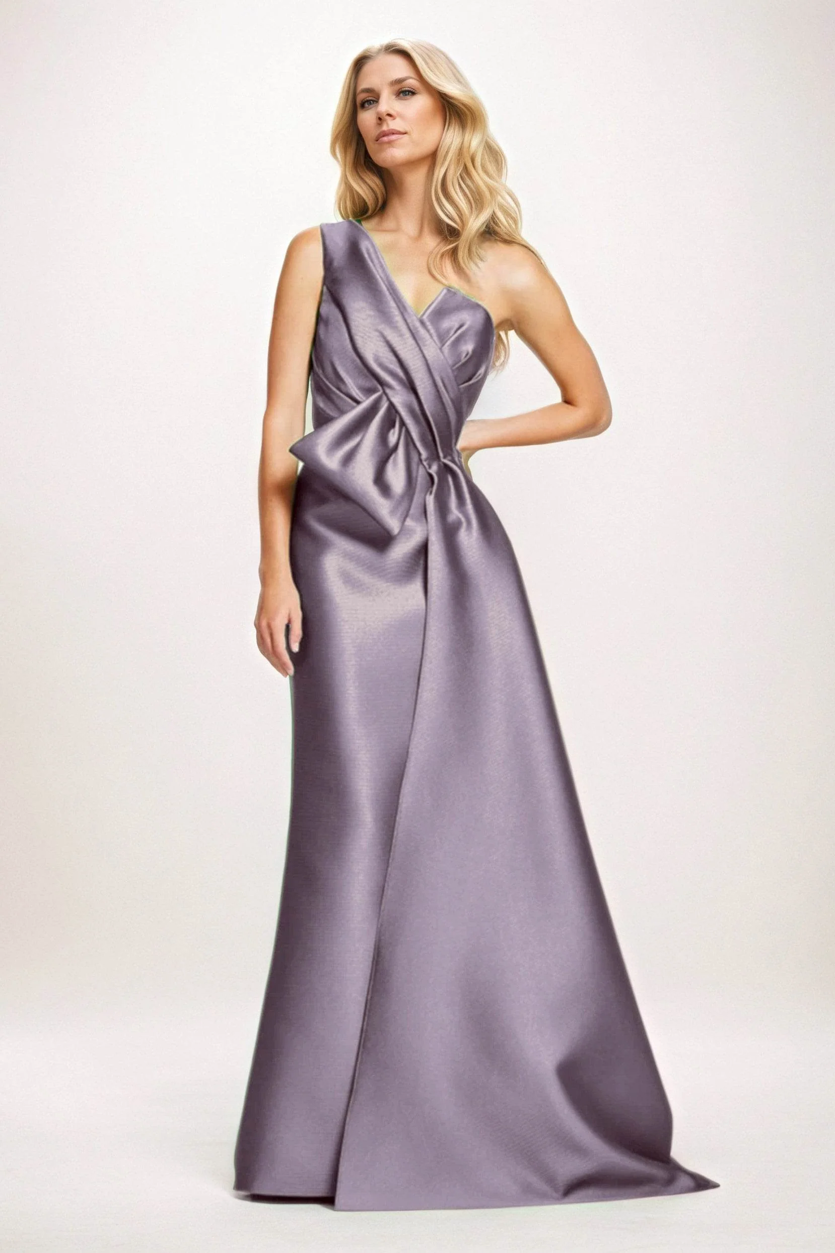 Sheath-Column Maxi Satin Mother of the Bride Dresses CM0410