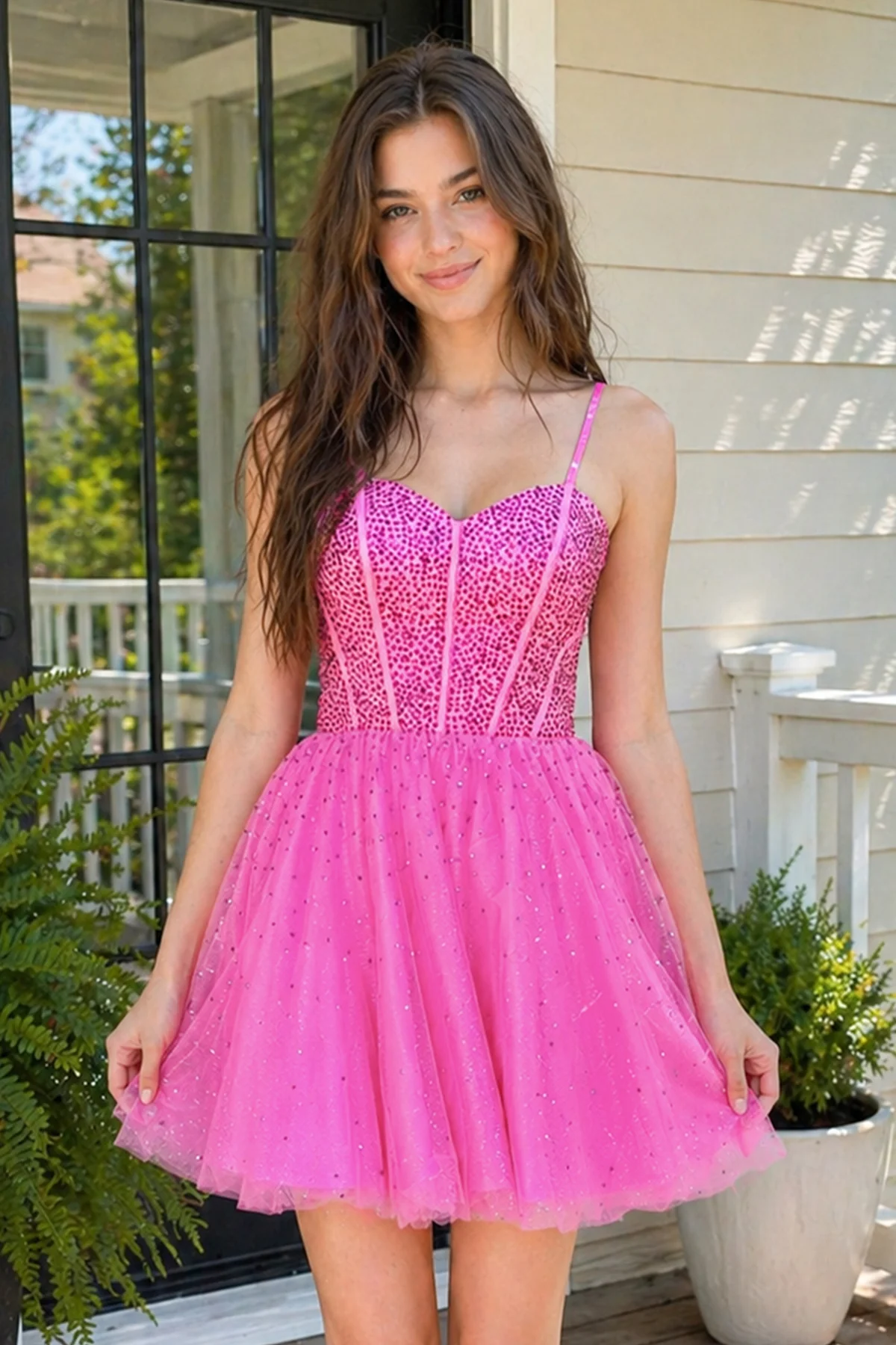 Barbie Style A Line Fuchsia Short Homecoming Dress