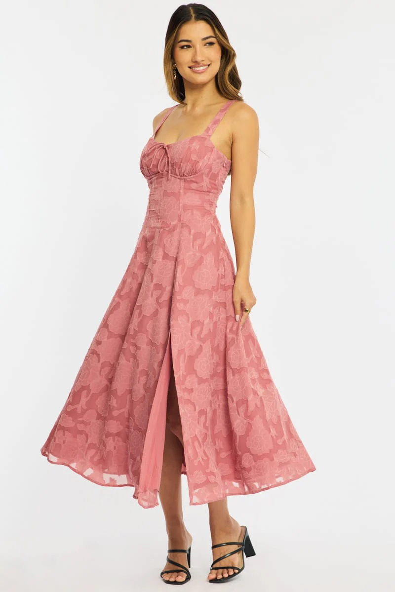 Purple Midi Dress Burn Out