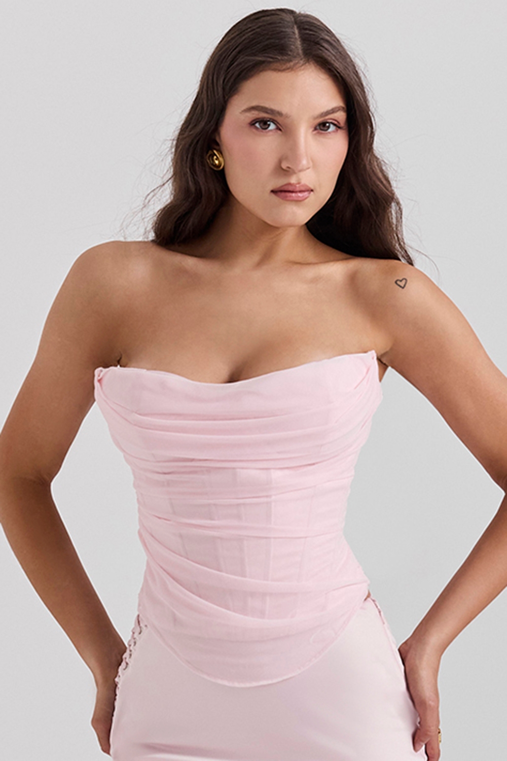 ballerina pink strapless corset