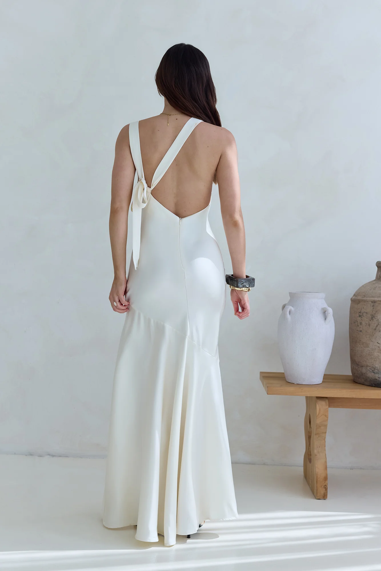 Oath To You Satin Maxi Dress Champagne