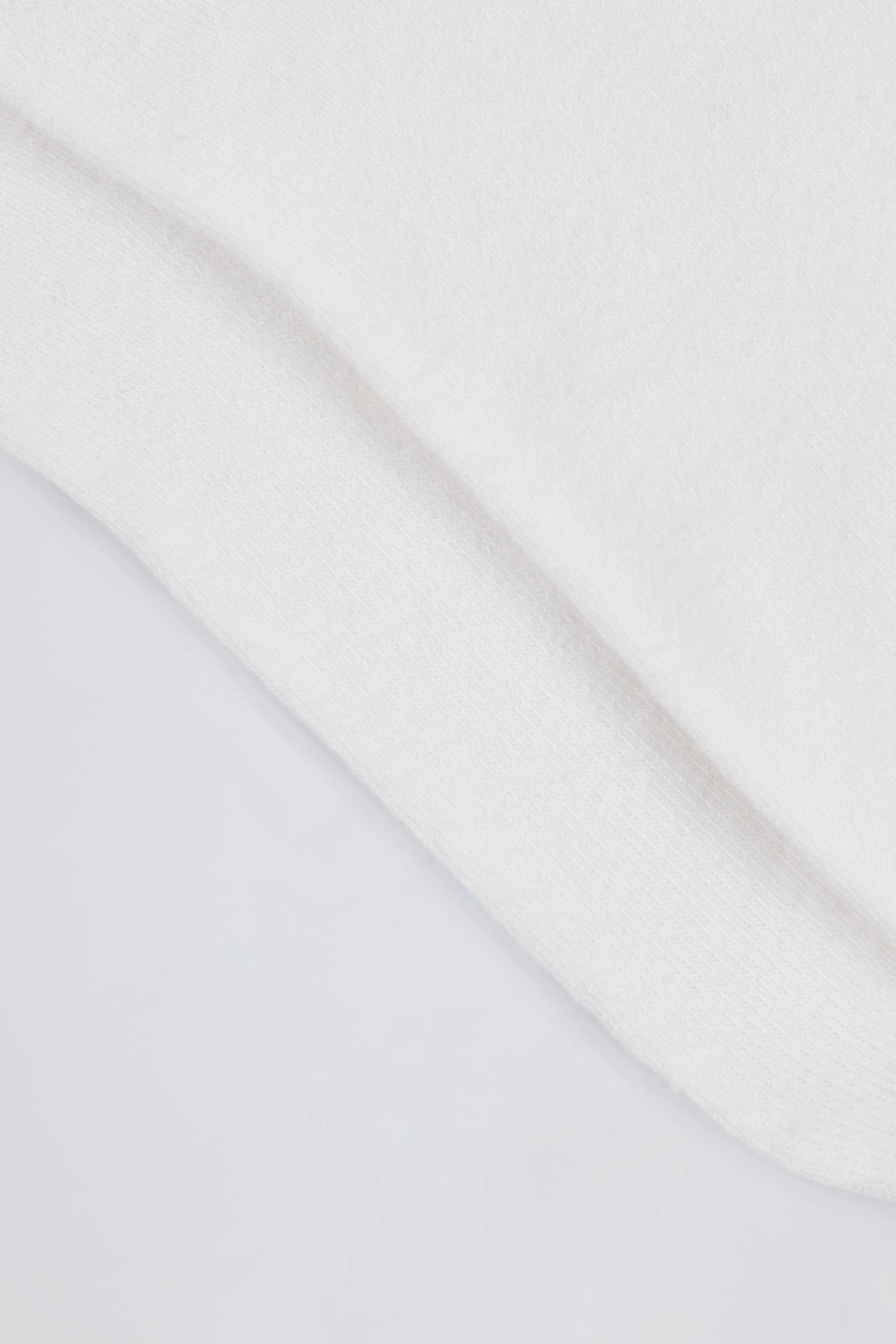 Ribbed Half-Crew Socks in White