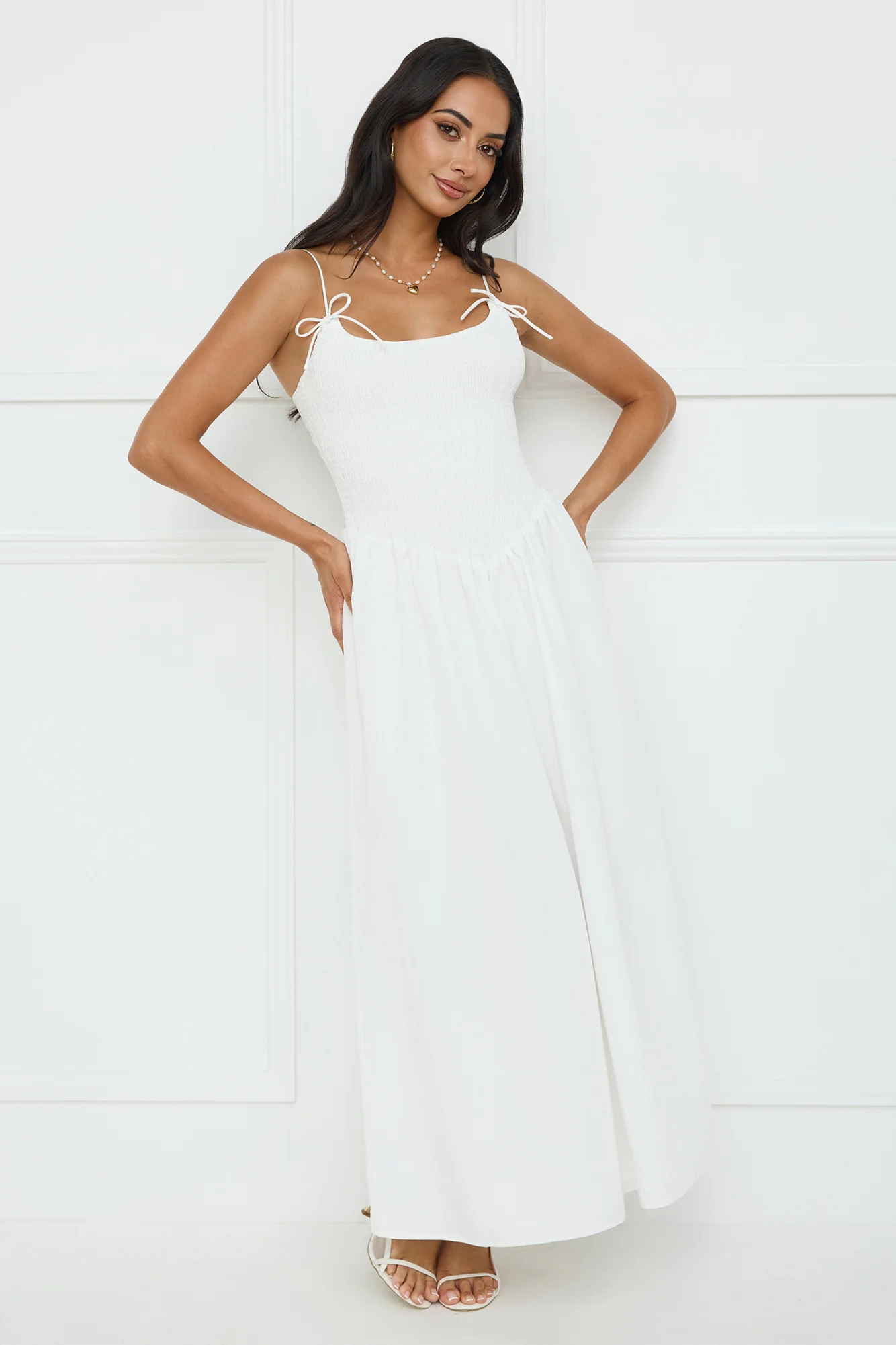 Pretty Willow Maxi Dress White