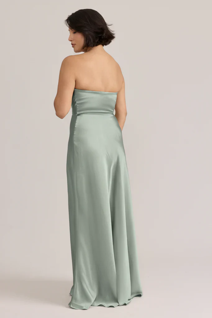 Ellapink Satin Dress | Ready To Ship | Sage