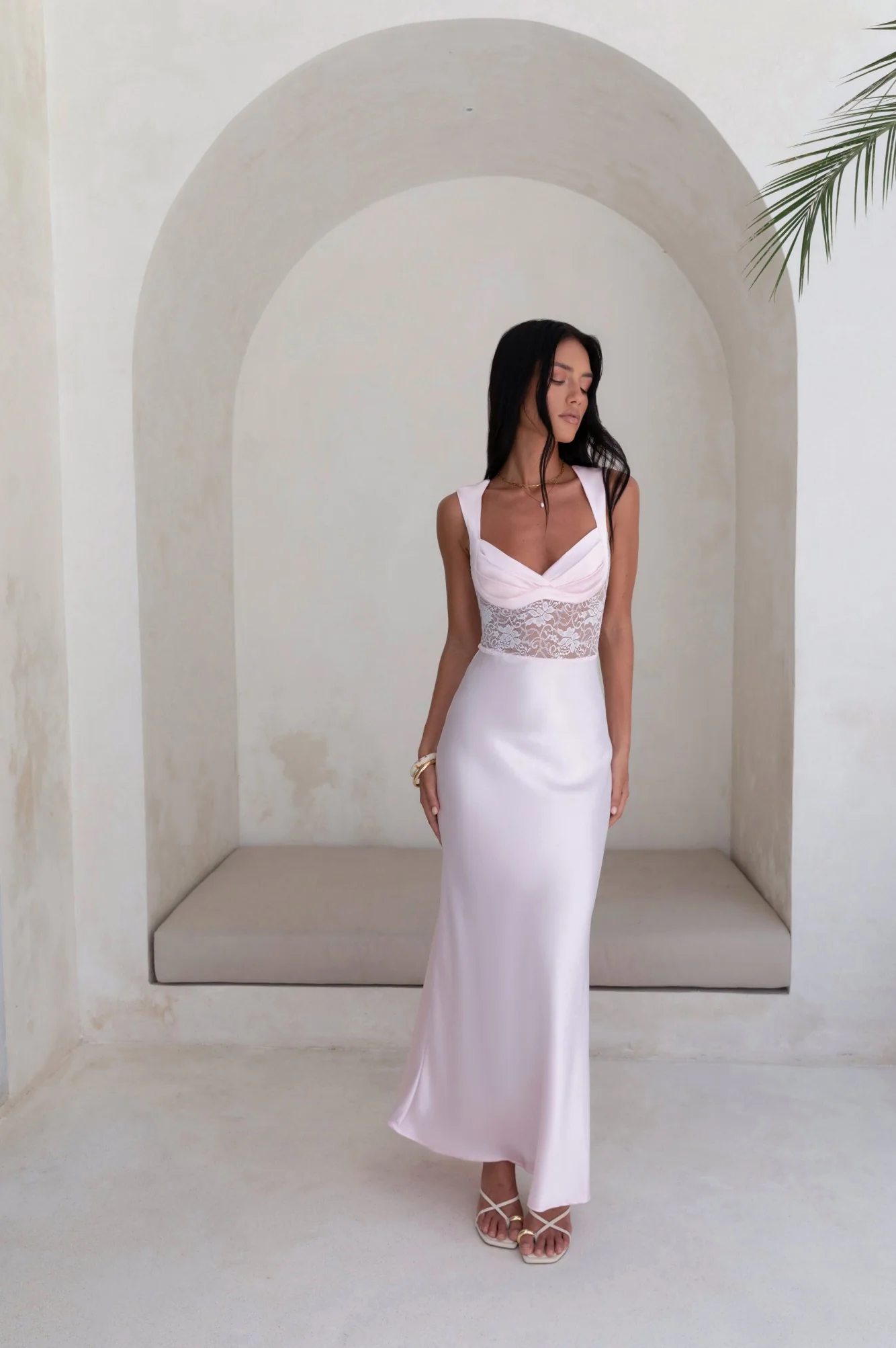 Milos Nights Midi Dress Pink - luluinthesky