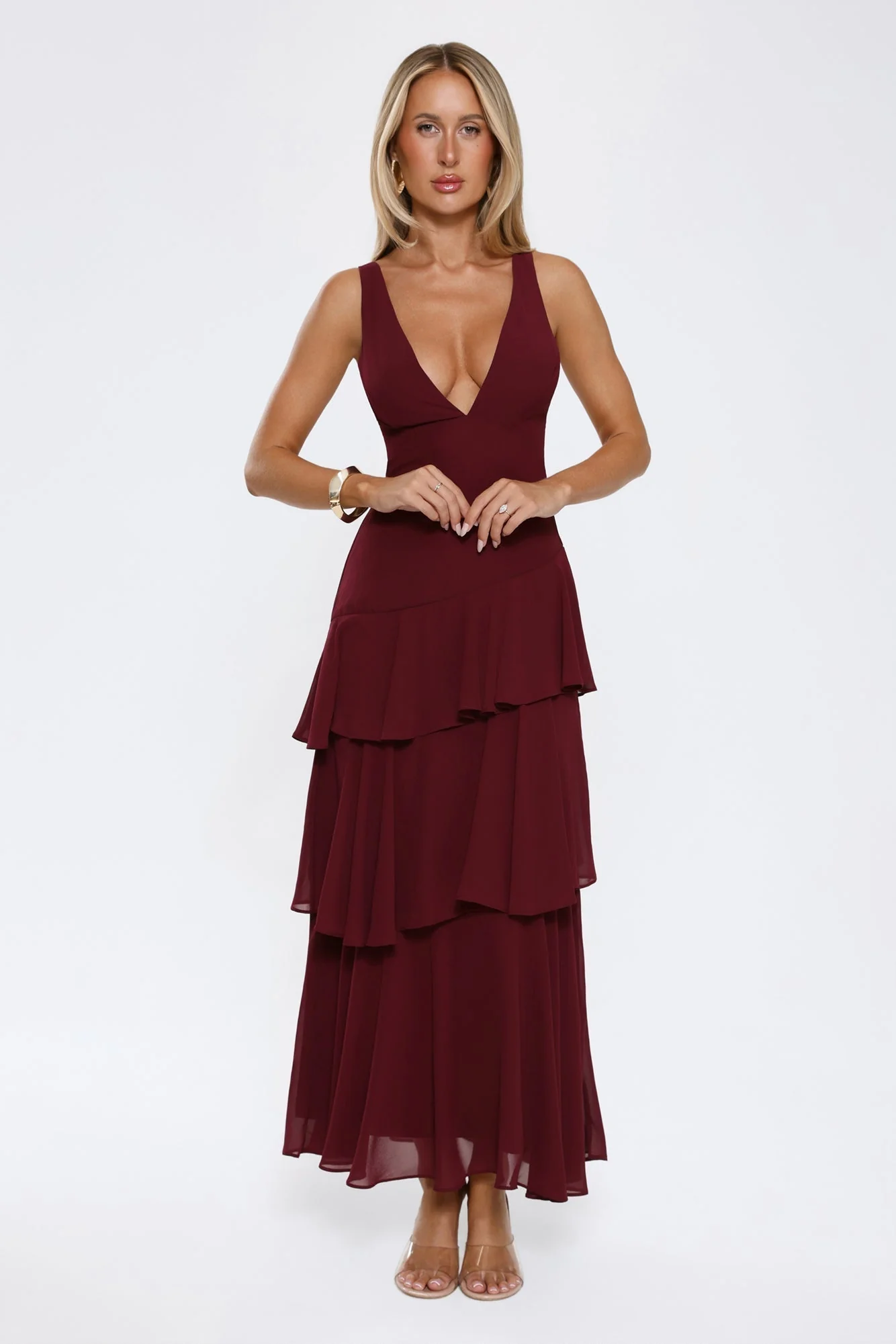 Happy Vibes Maxi Dress Wine - luluinthesky