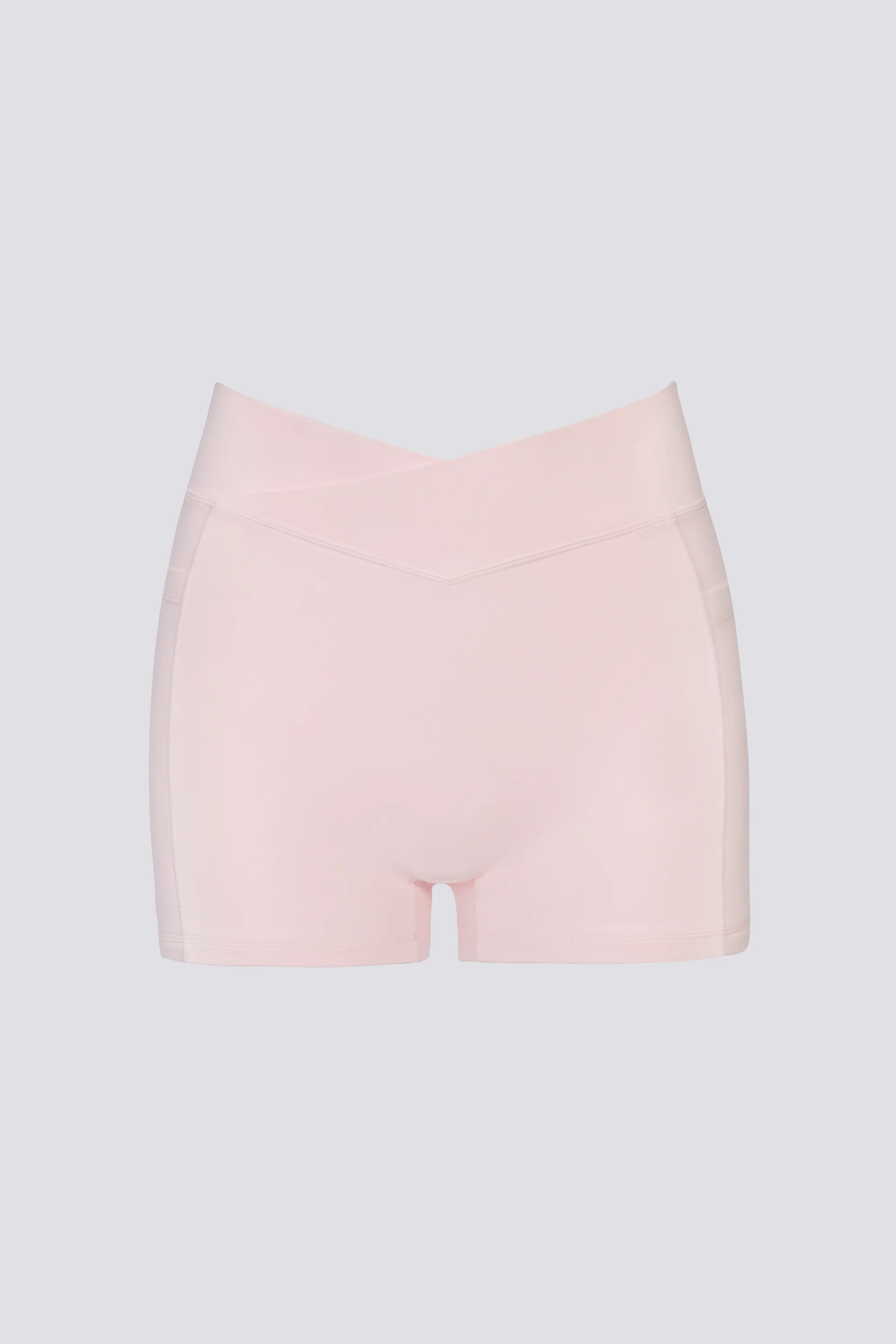 Soft Active V-Waist Pocket Mini Shorts in Ballet Pink