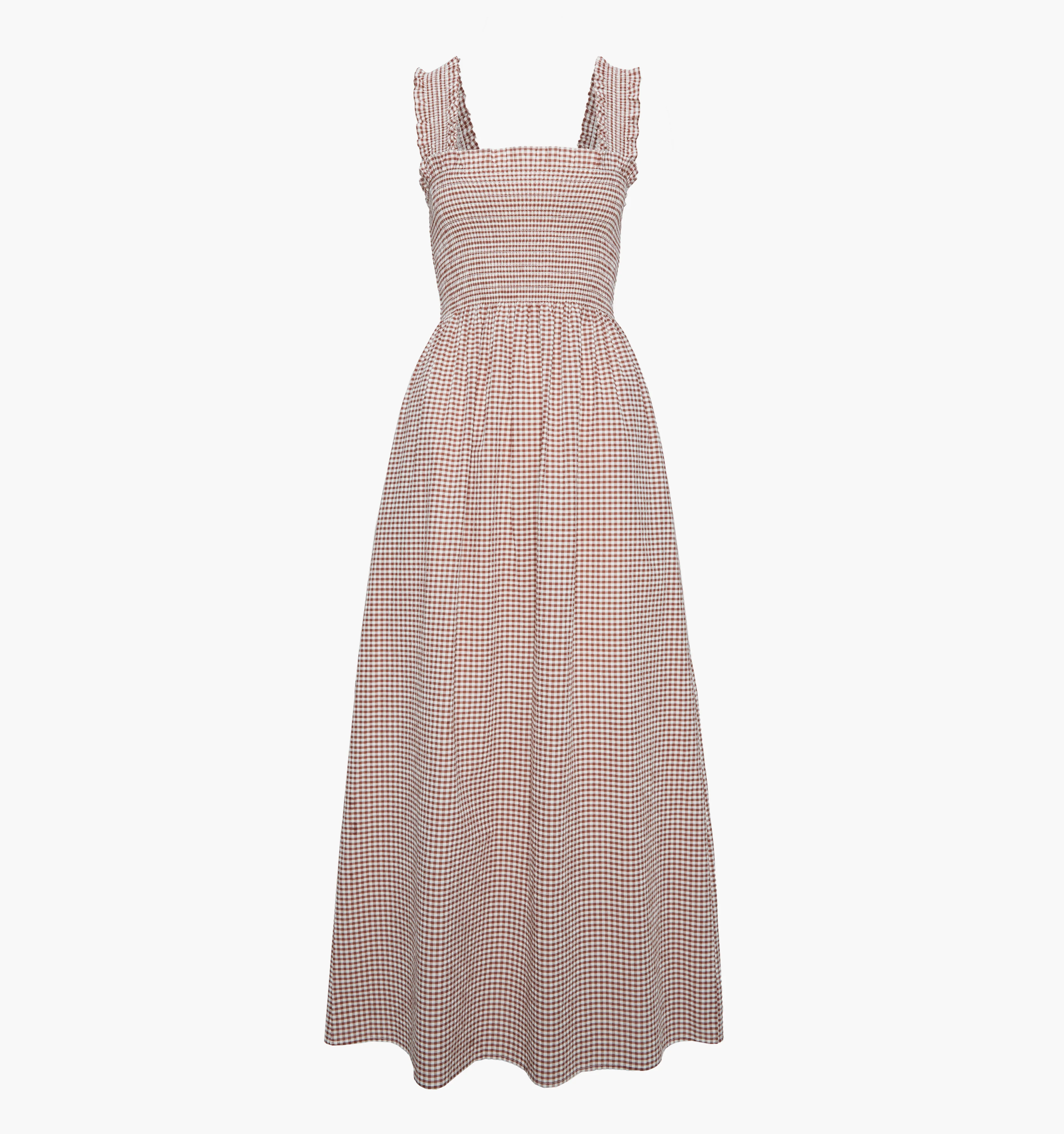 The Ashlyn Nap Dress - Cognac Gingham