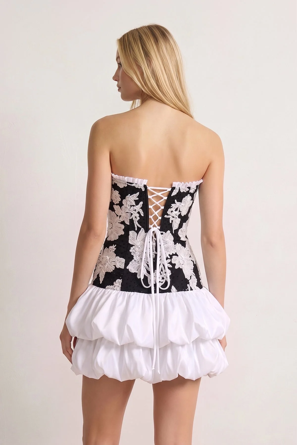 Hot Pink Strapless Embroidered Flower Ruched A-Line Homecoming Dress