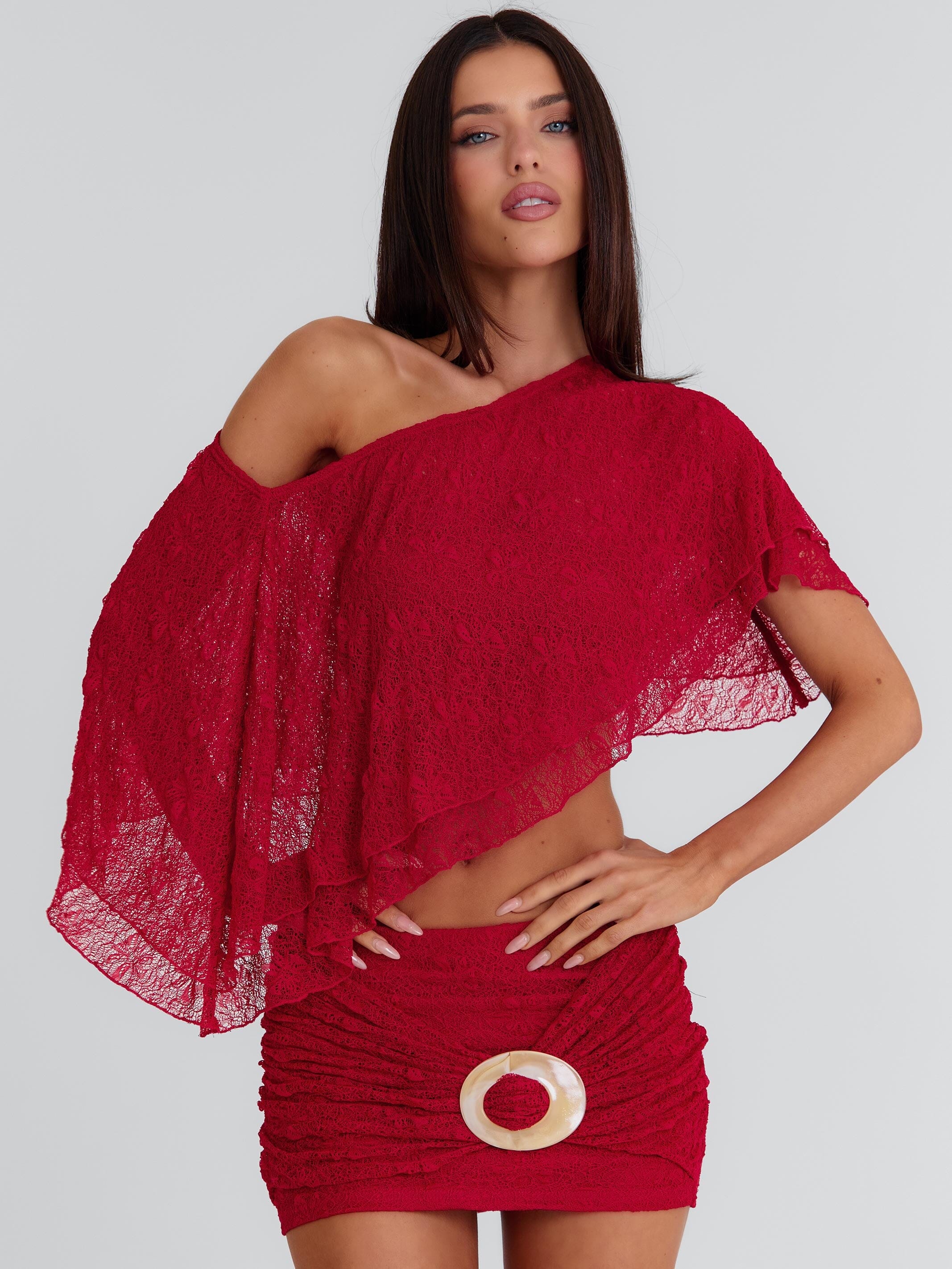 JILLIAN MINI SKIRT RED