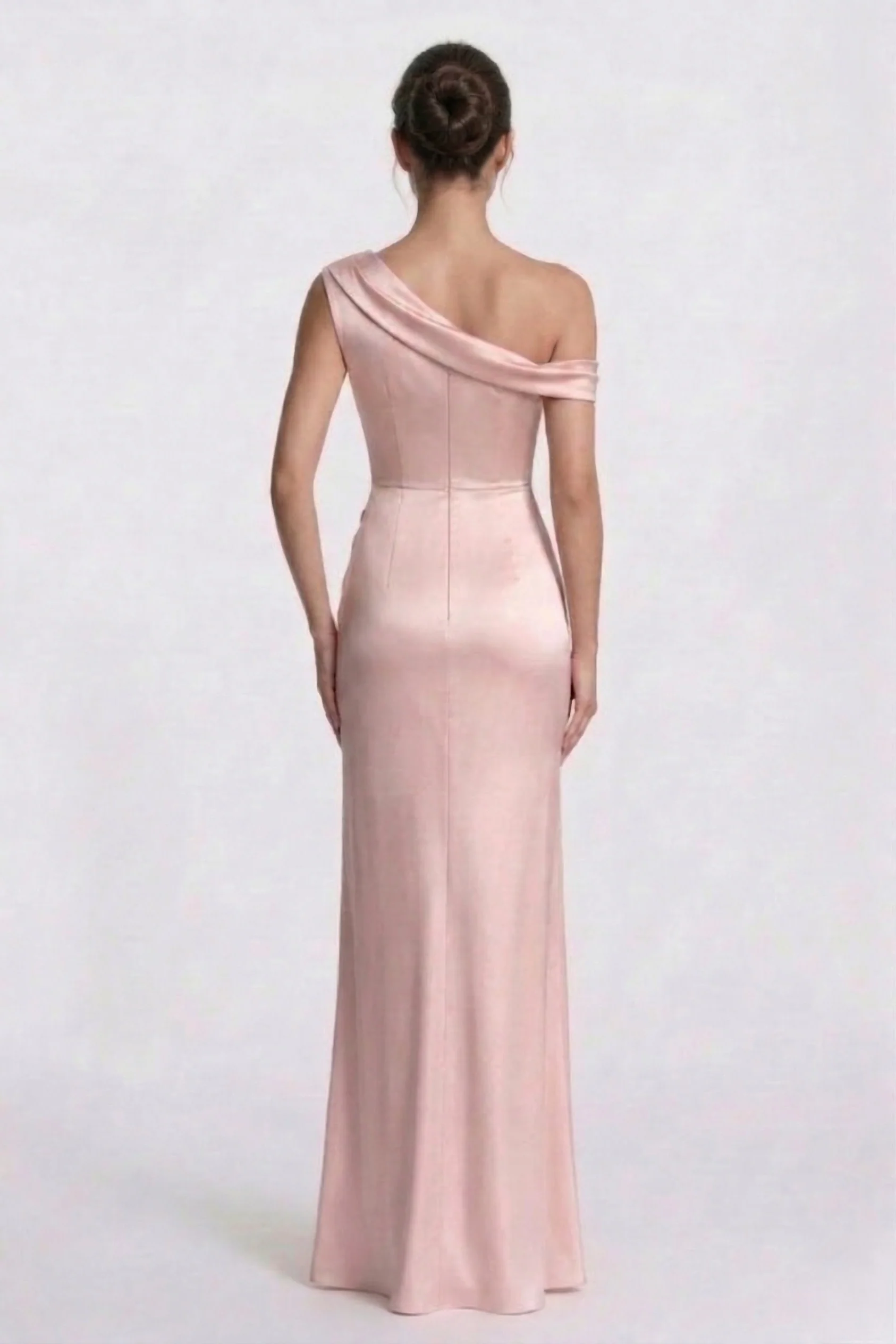 Sheath-Column Floor Length Acetate Satin Wedding Guest Dress CG0309