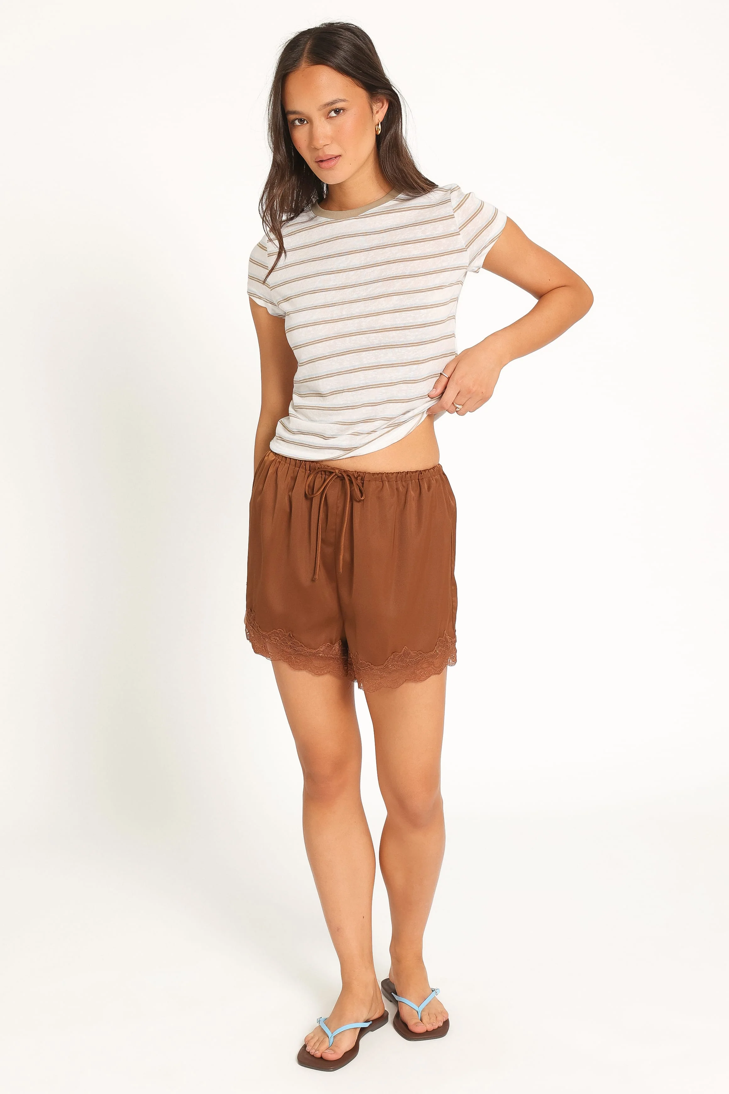 Billi Baby Tee - Beige Stripe