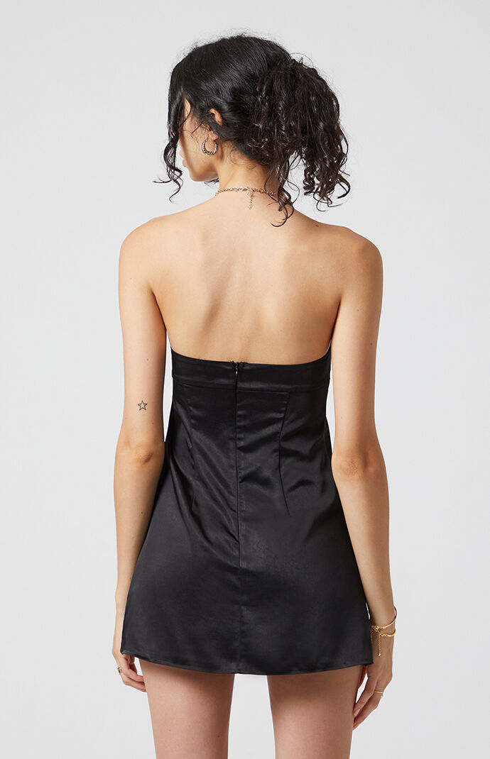Beverly and Beck Satin Strapless Mini Dress