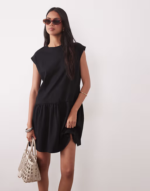 mini smock dress in black