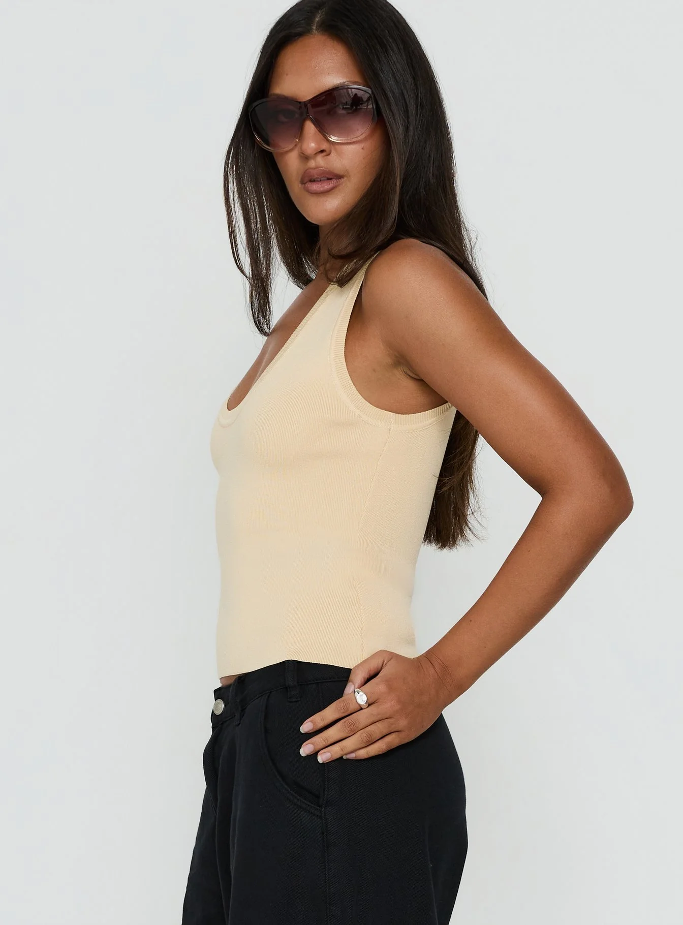 Solanah Knit Tank Top Lemon