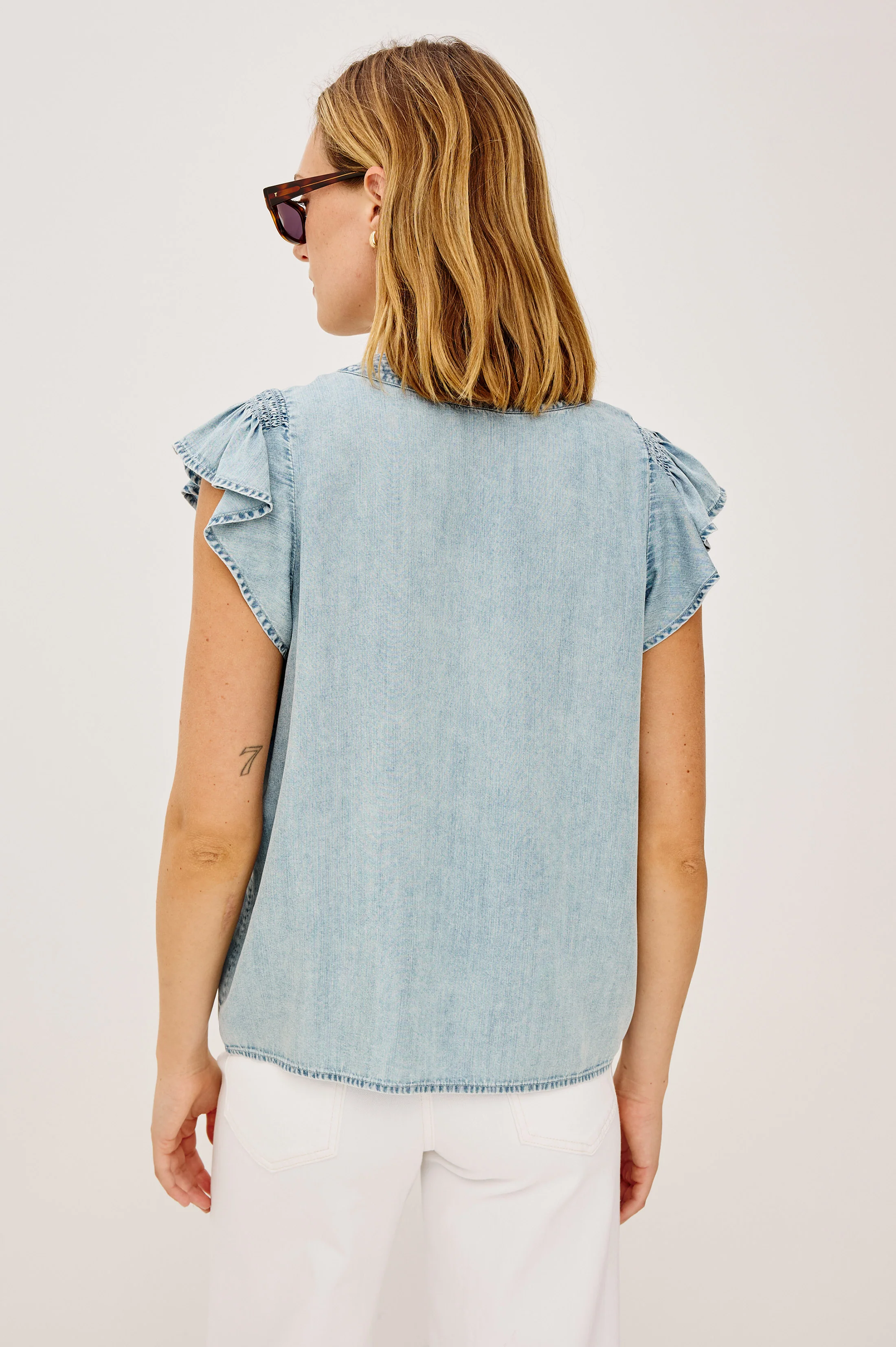 Aviva Top - Bleached Indigo