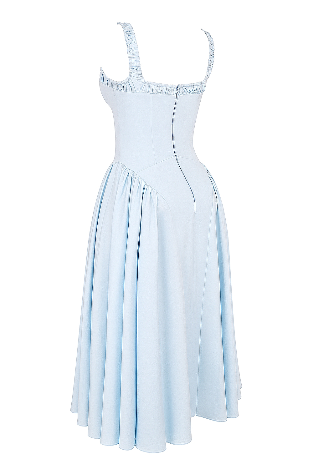 Italian Azure Cotton Midi Sundress