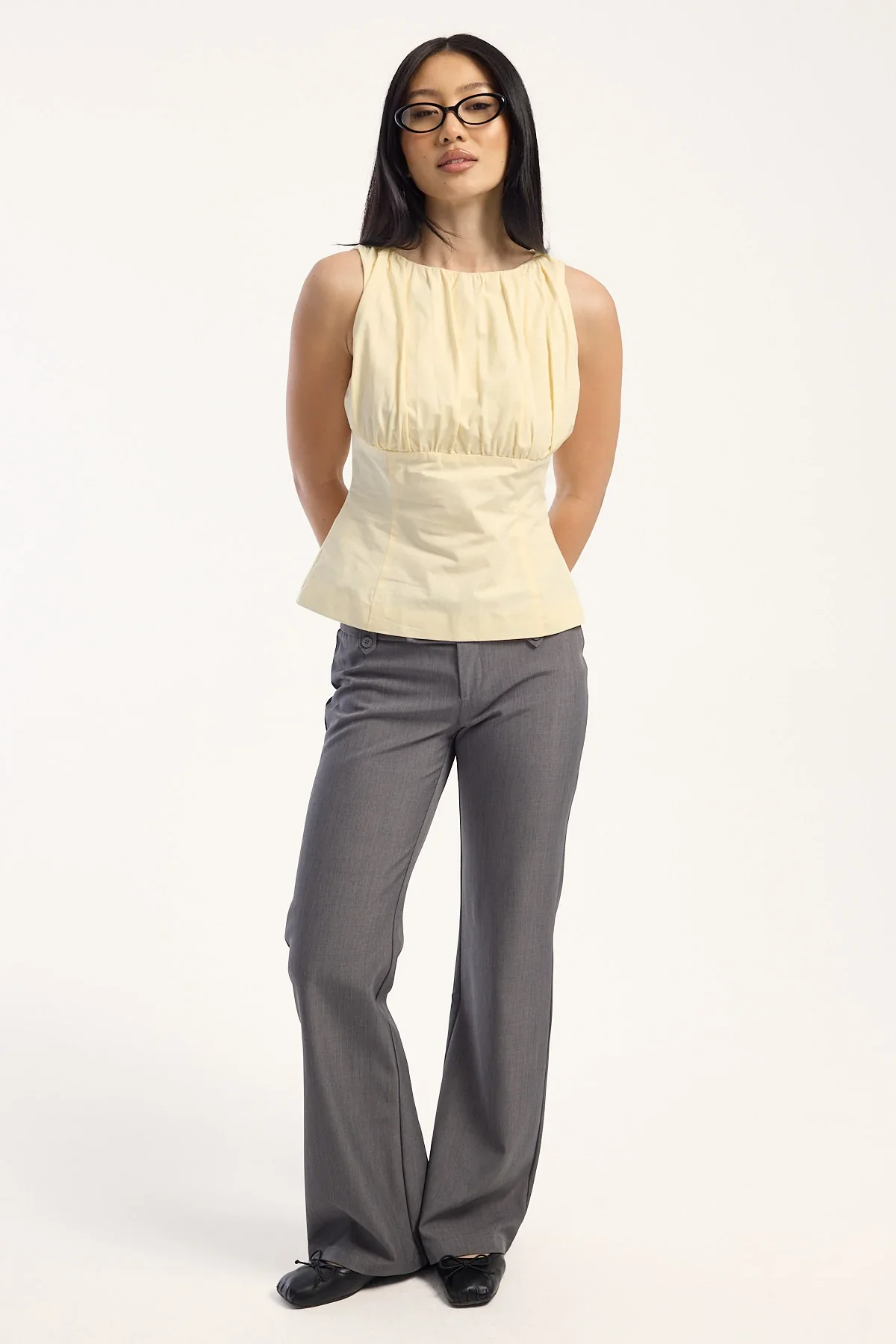 Perfect Stranger Rosalie Gathered Top Yellow