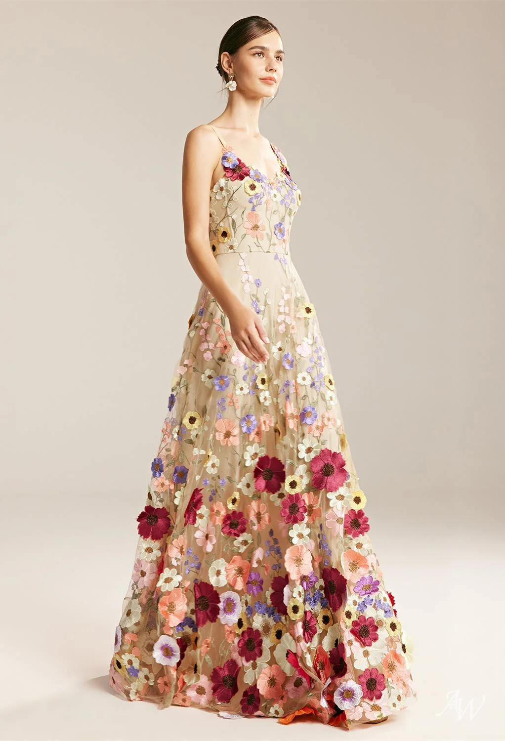 Alison A-line Tulle V-Neck Dresses