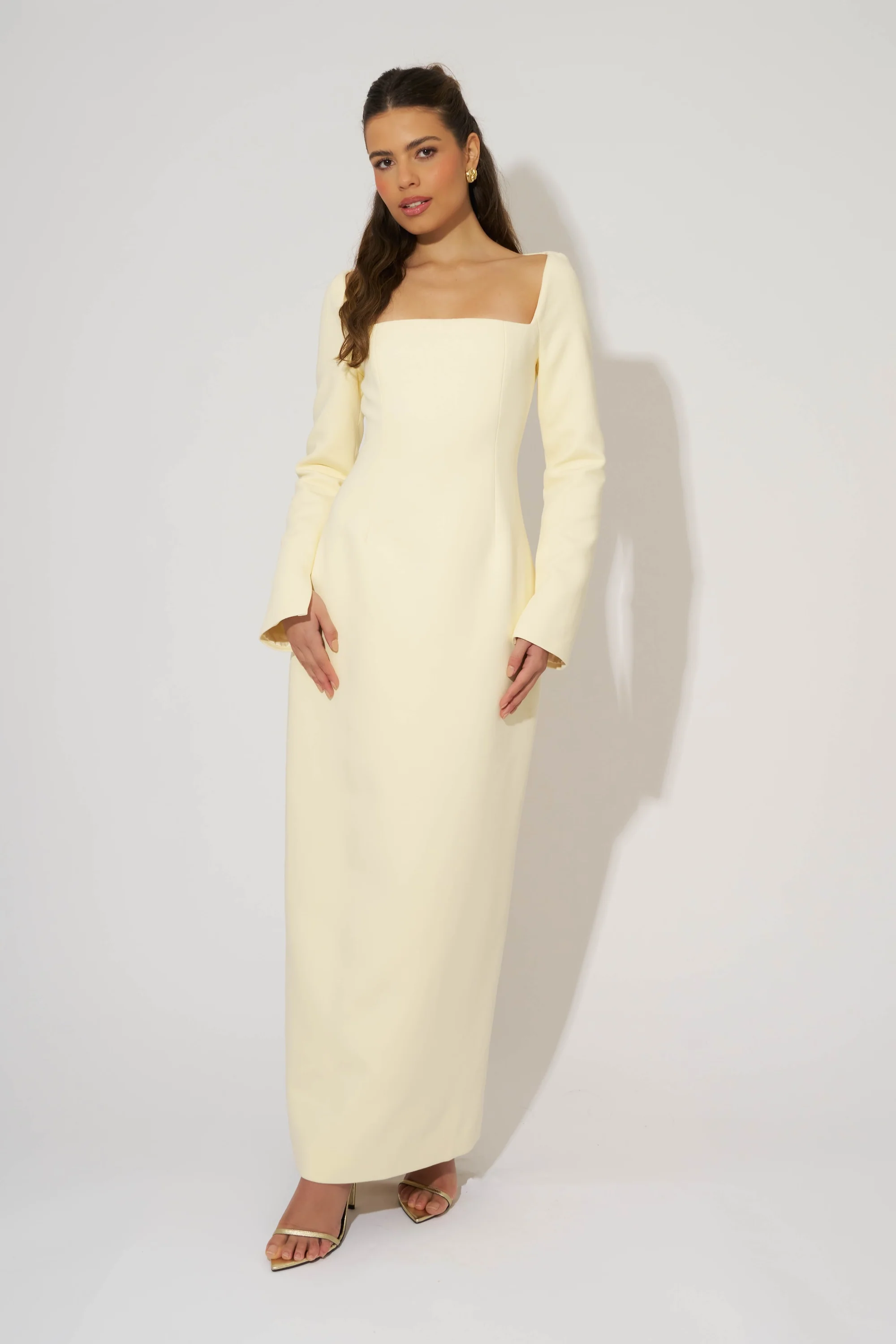 Framed Neckline Maxi Dress