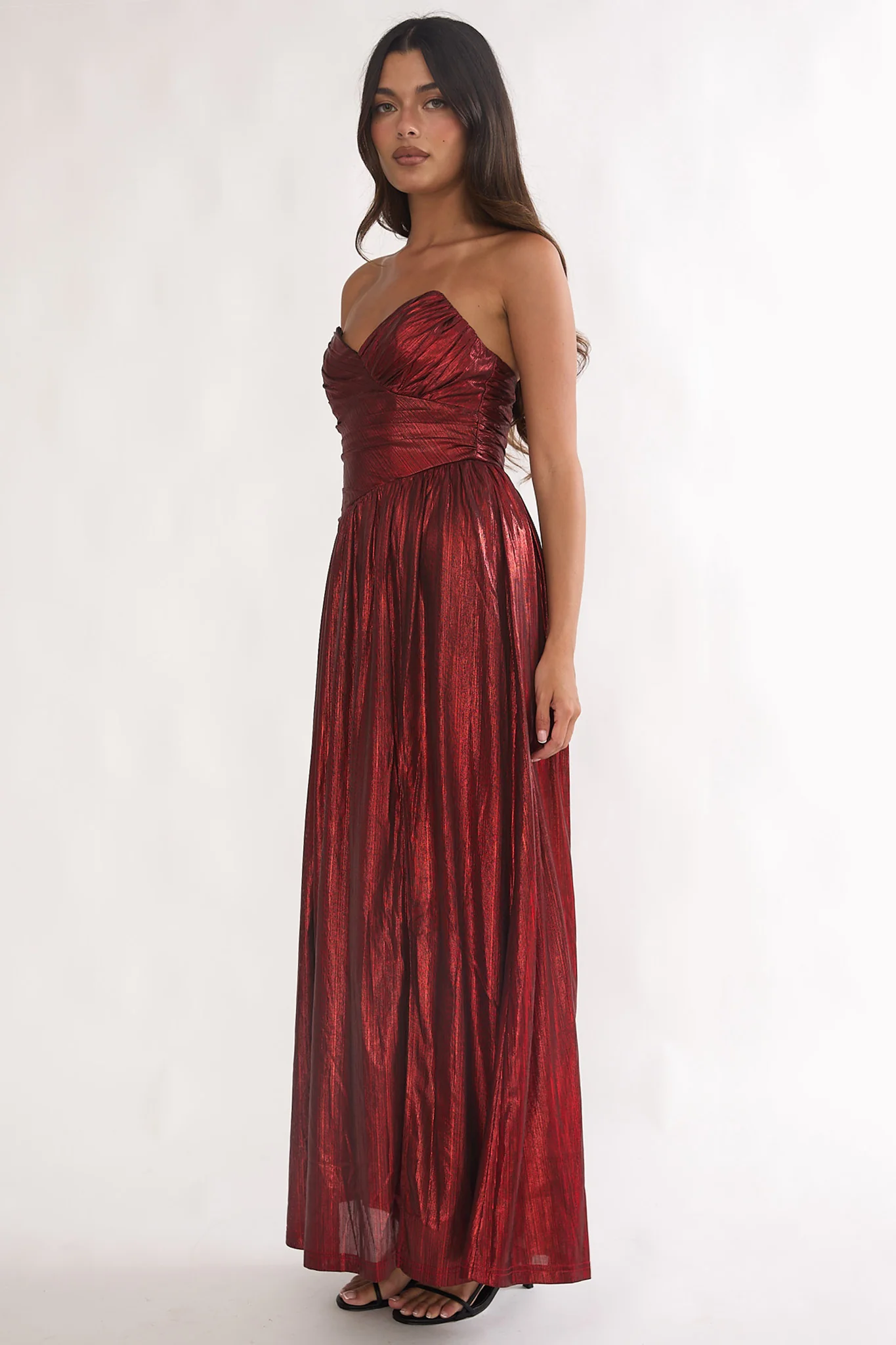 Marin Pointed Sweetheart Maxi Dress Wine - luluinthesky