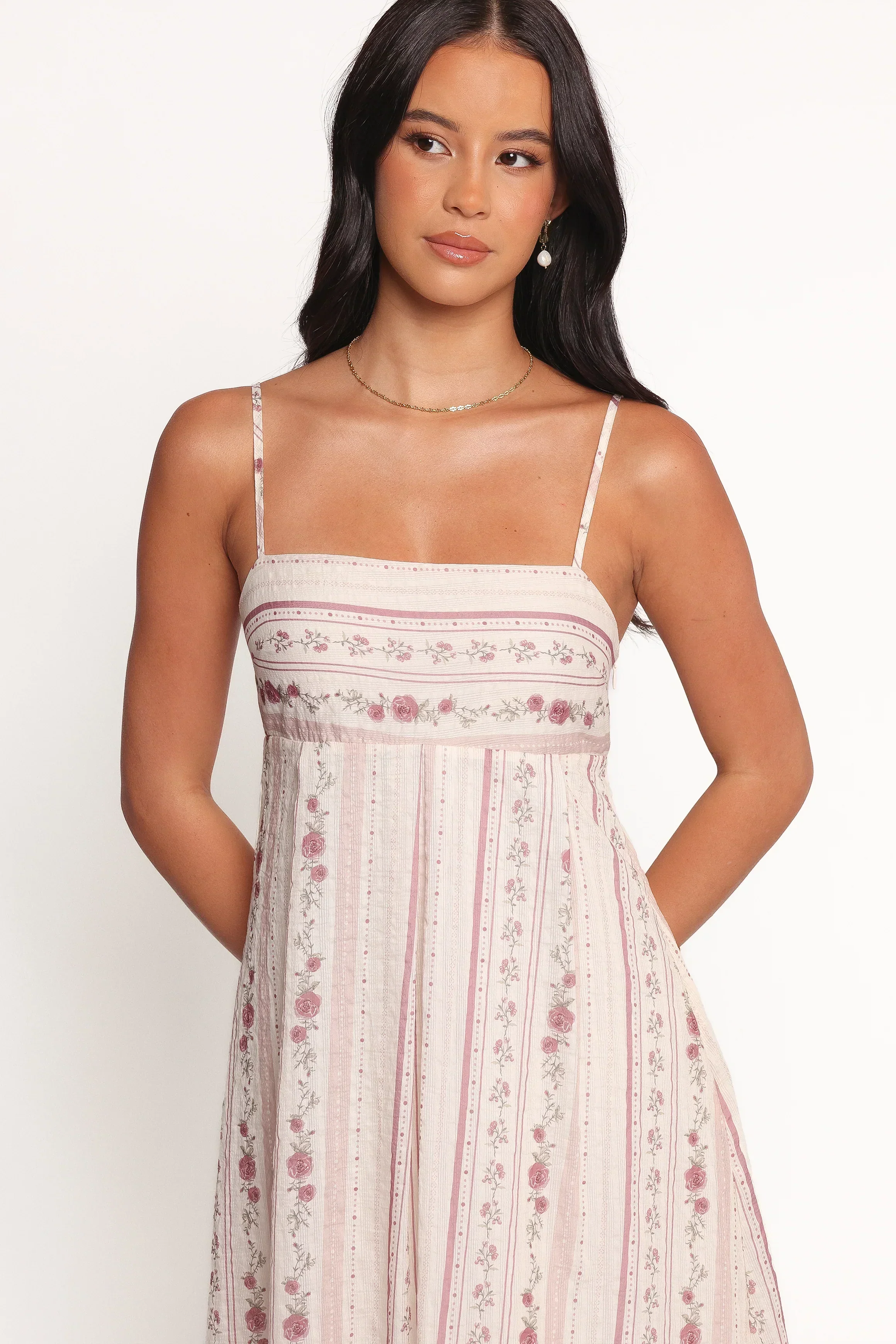 Amaris Maxi Dress - Ivory Mauve Floral - luluinthesky