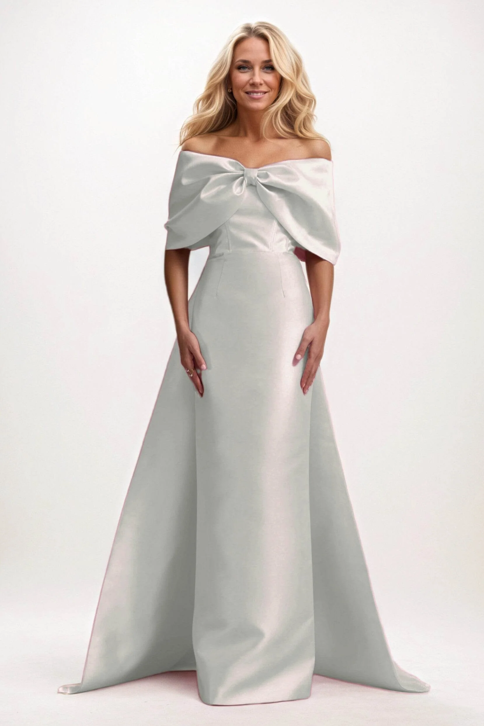 Trumpet-Mermaid Maxi Satin Mother of the Bride Dresses CM0387