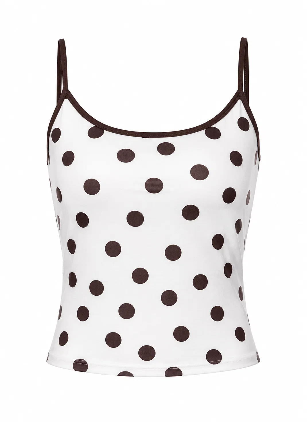 Polka Dot Contrast Trim Cami Top