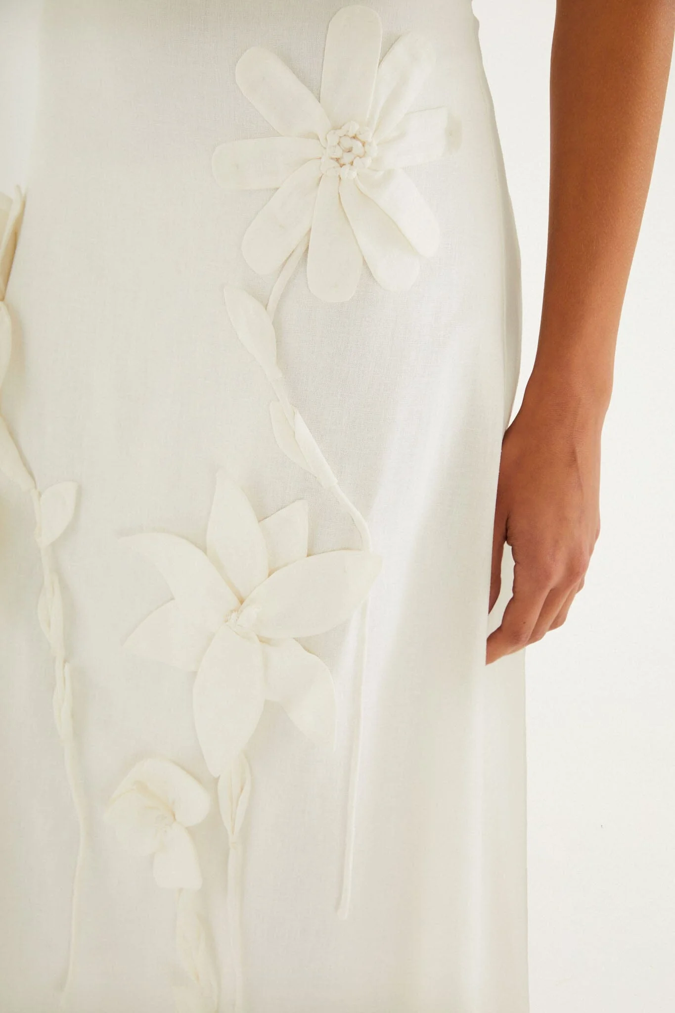 Off-White 3D Flowers Midi Skirt