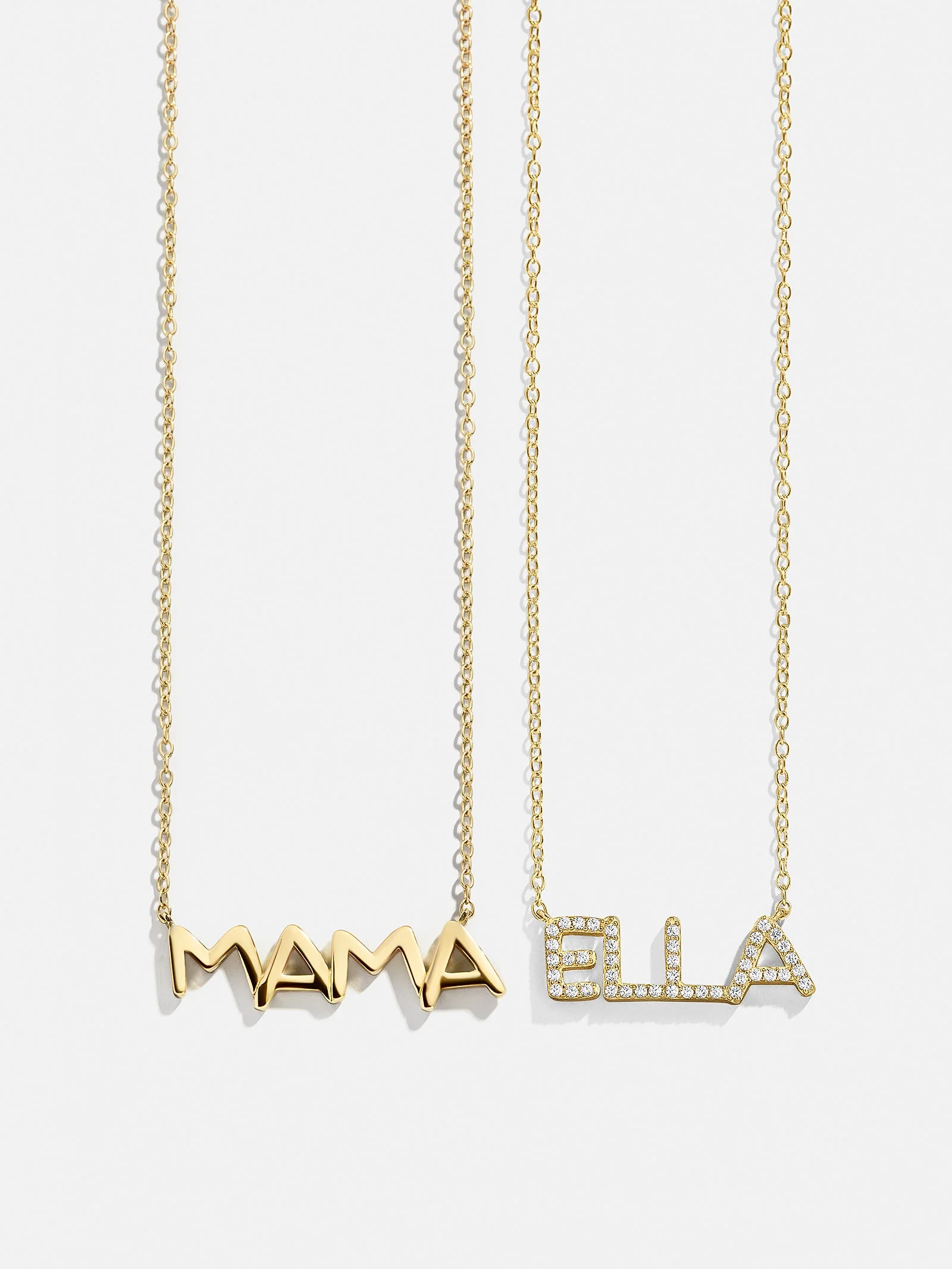 14K Gold Custom Nameplate Necklace - Organic