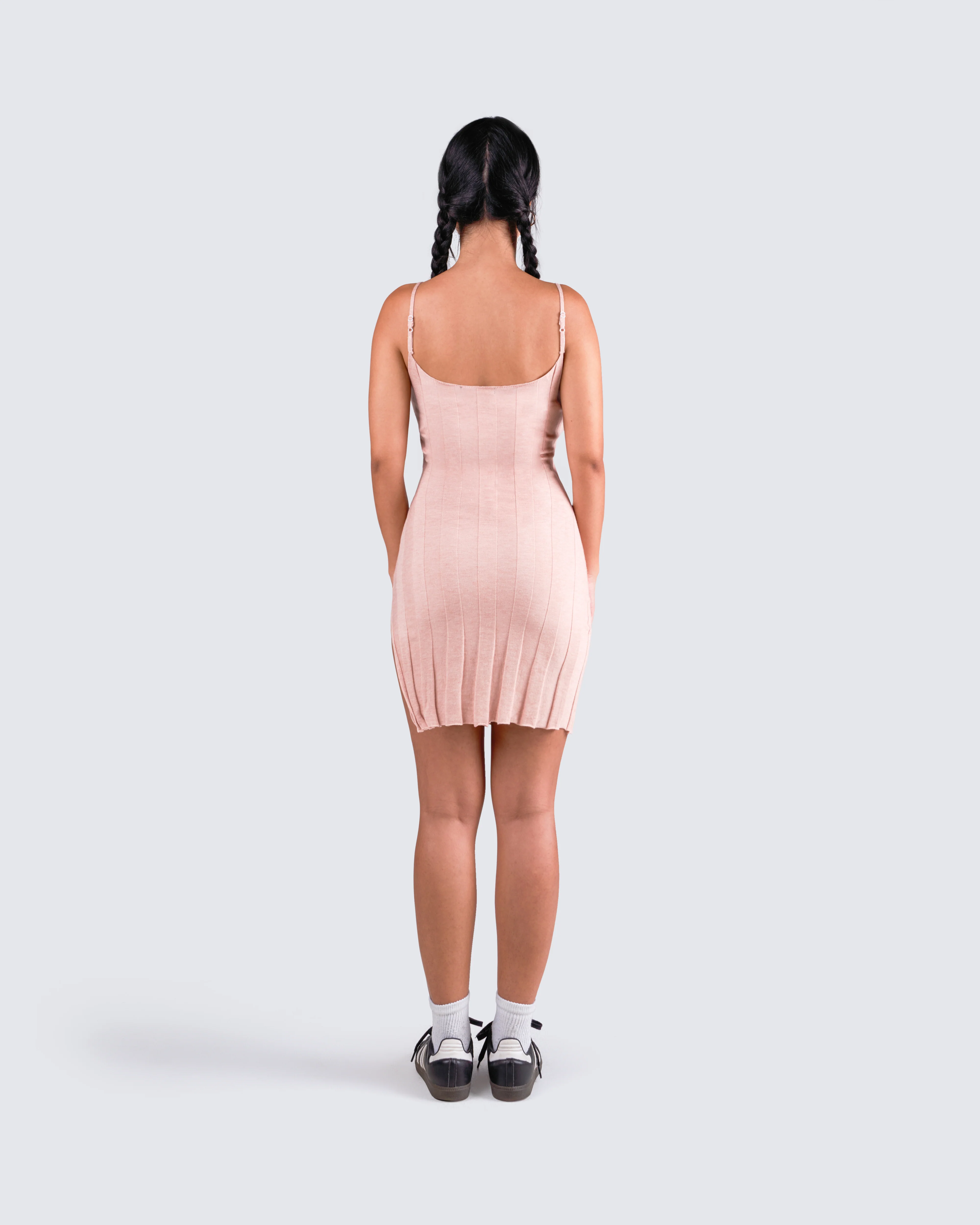 Lou Pink Stripe Mini Sweater Dress