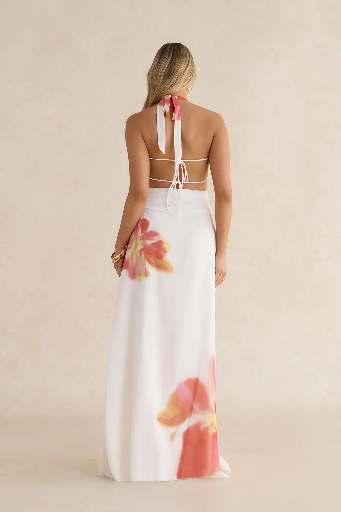 Orchid Oasis Maxi Dress White