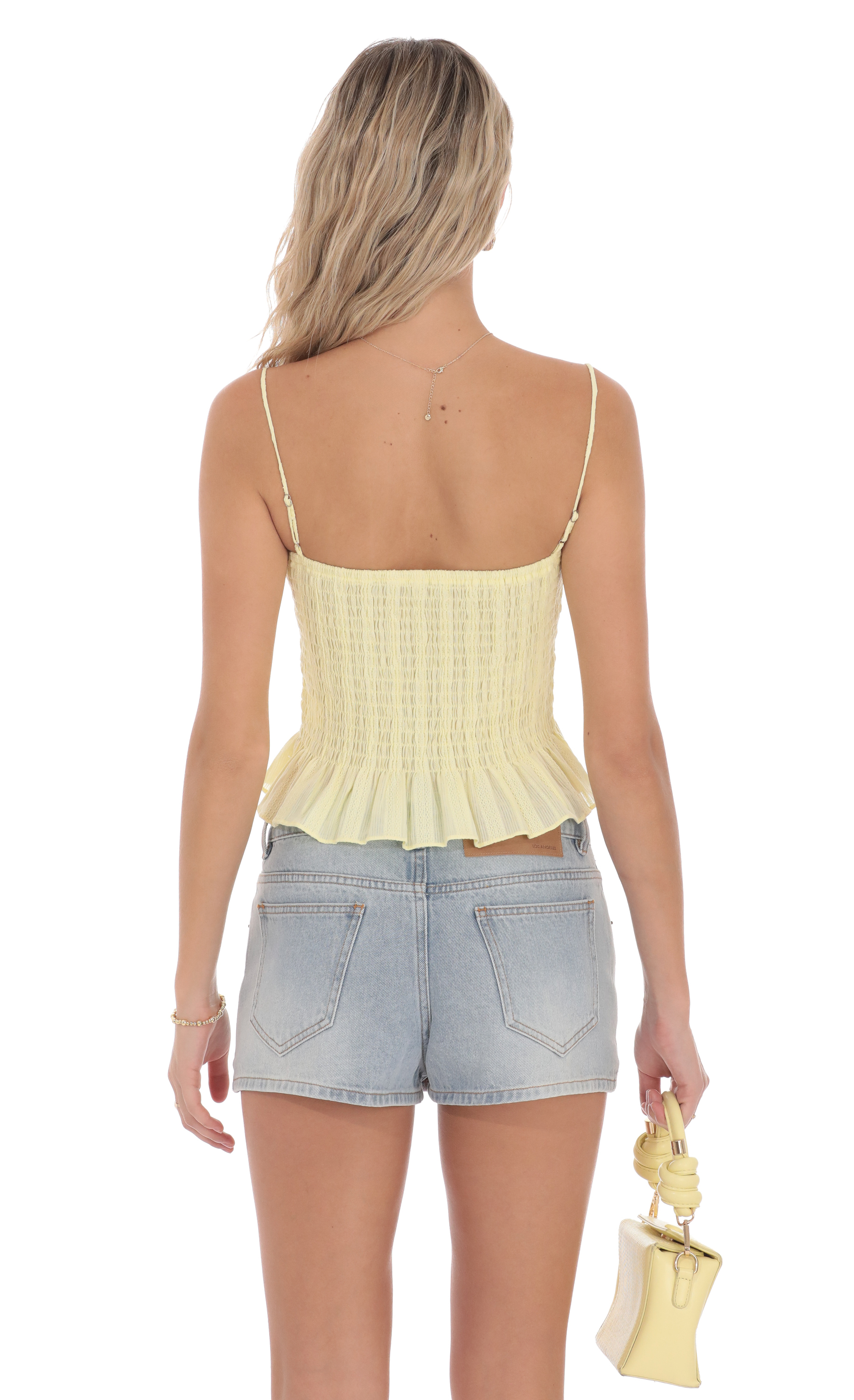 Smocked Button Top in Yellow - luluinthesky