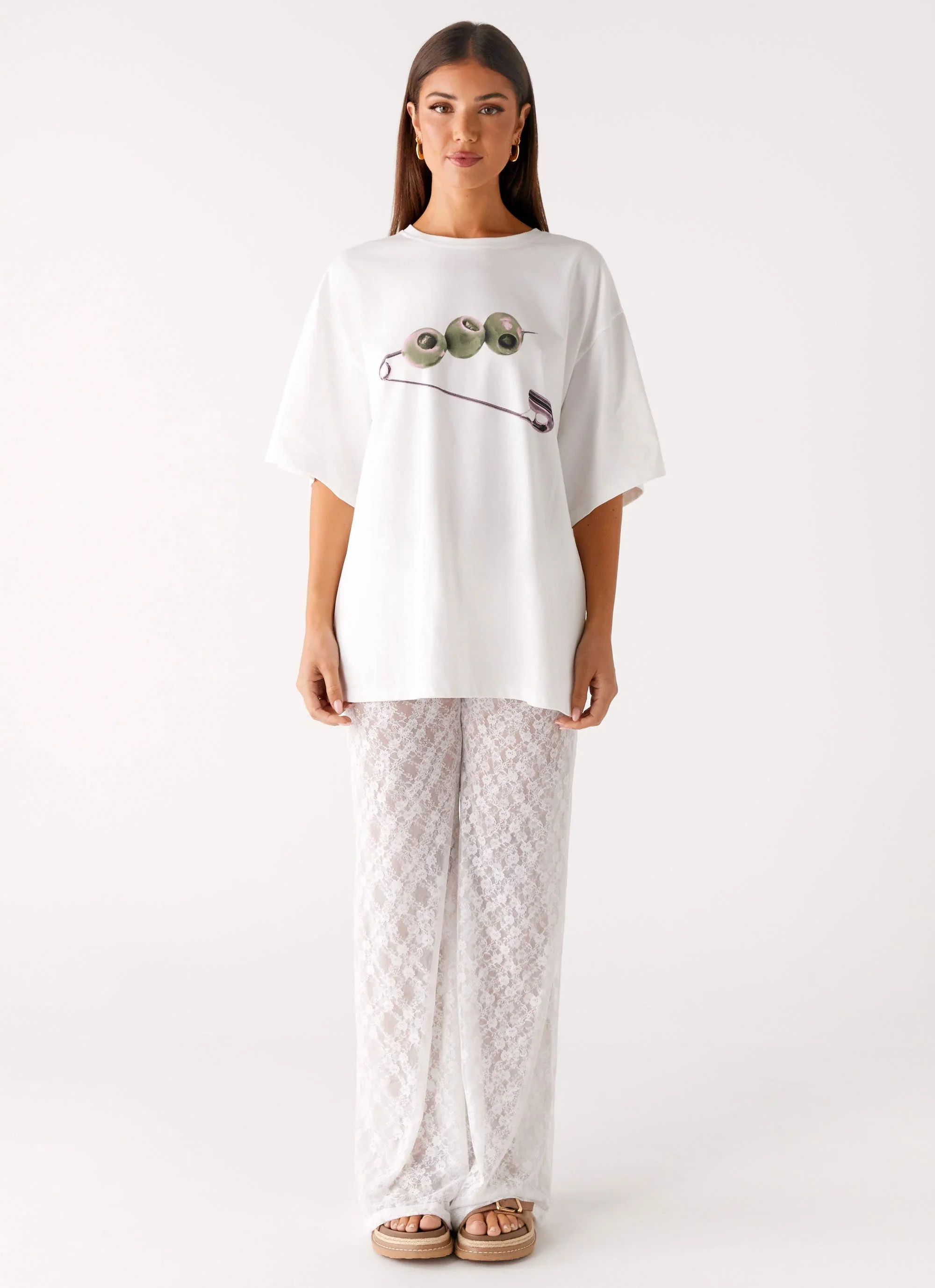 Matcha Lace Pants - White