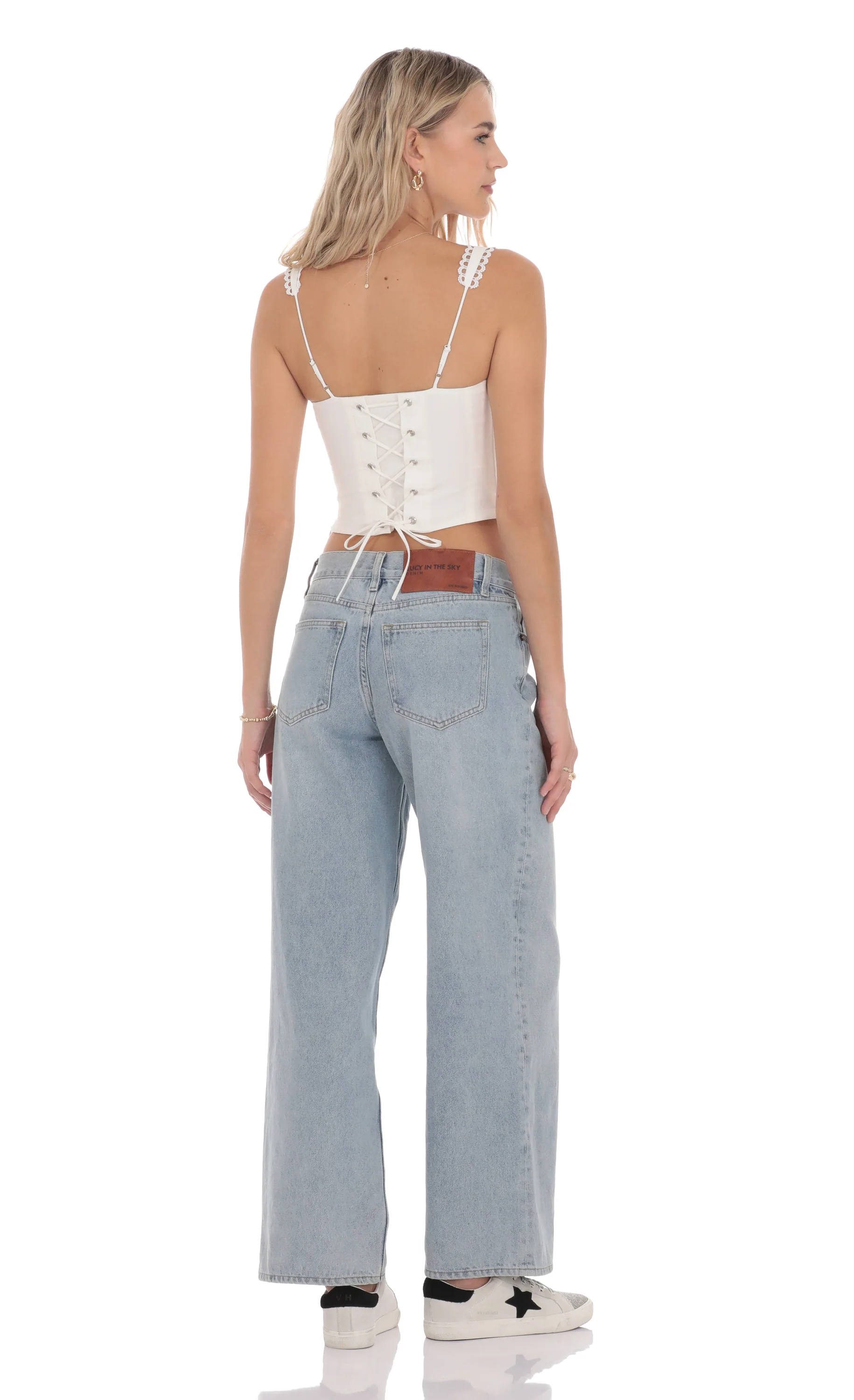 Low Rise Baggy Jeans in Light Blue