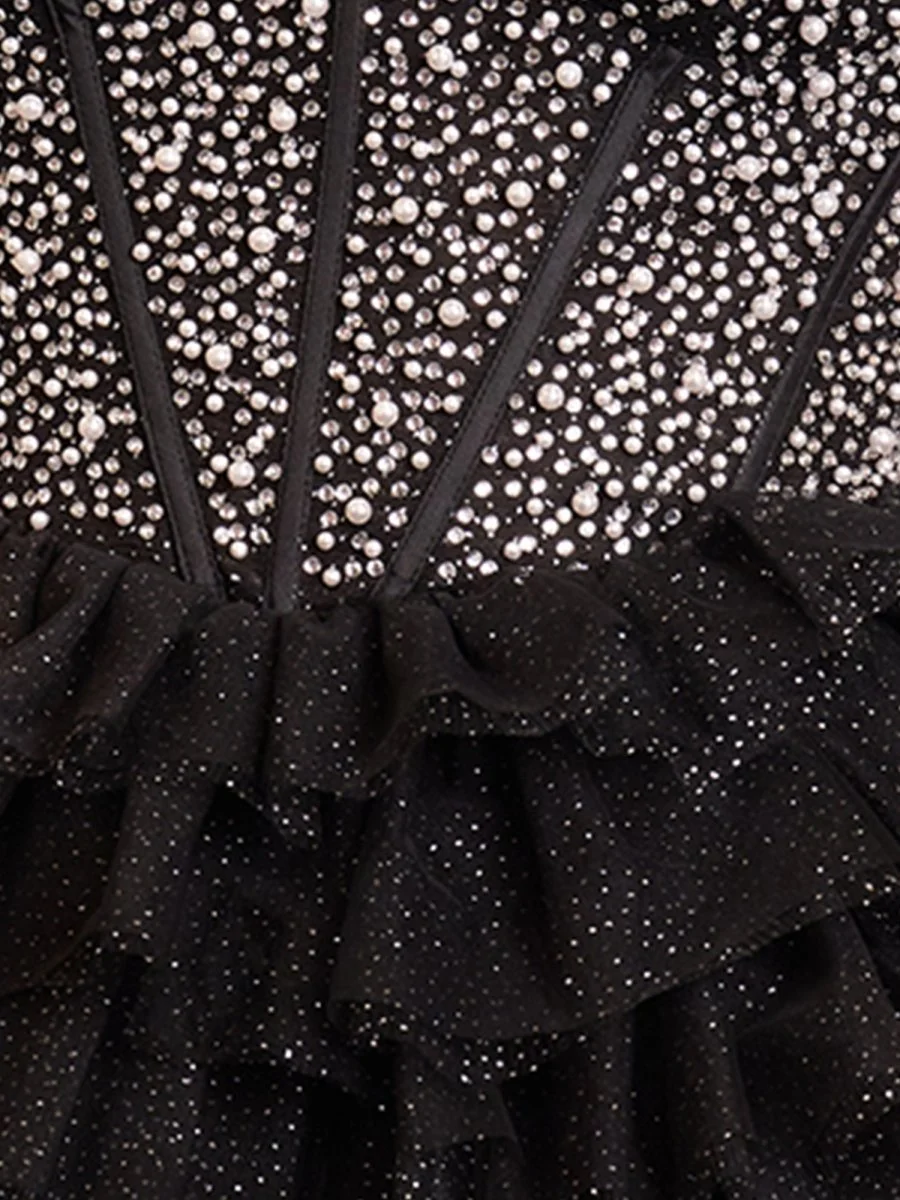 A Line Off the Shoulder Beaded Homecoming Dress with Feathers