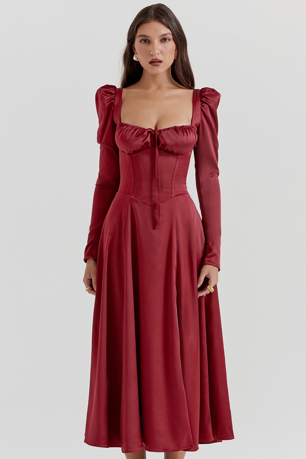 ruby corset midi dress