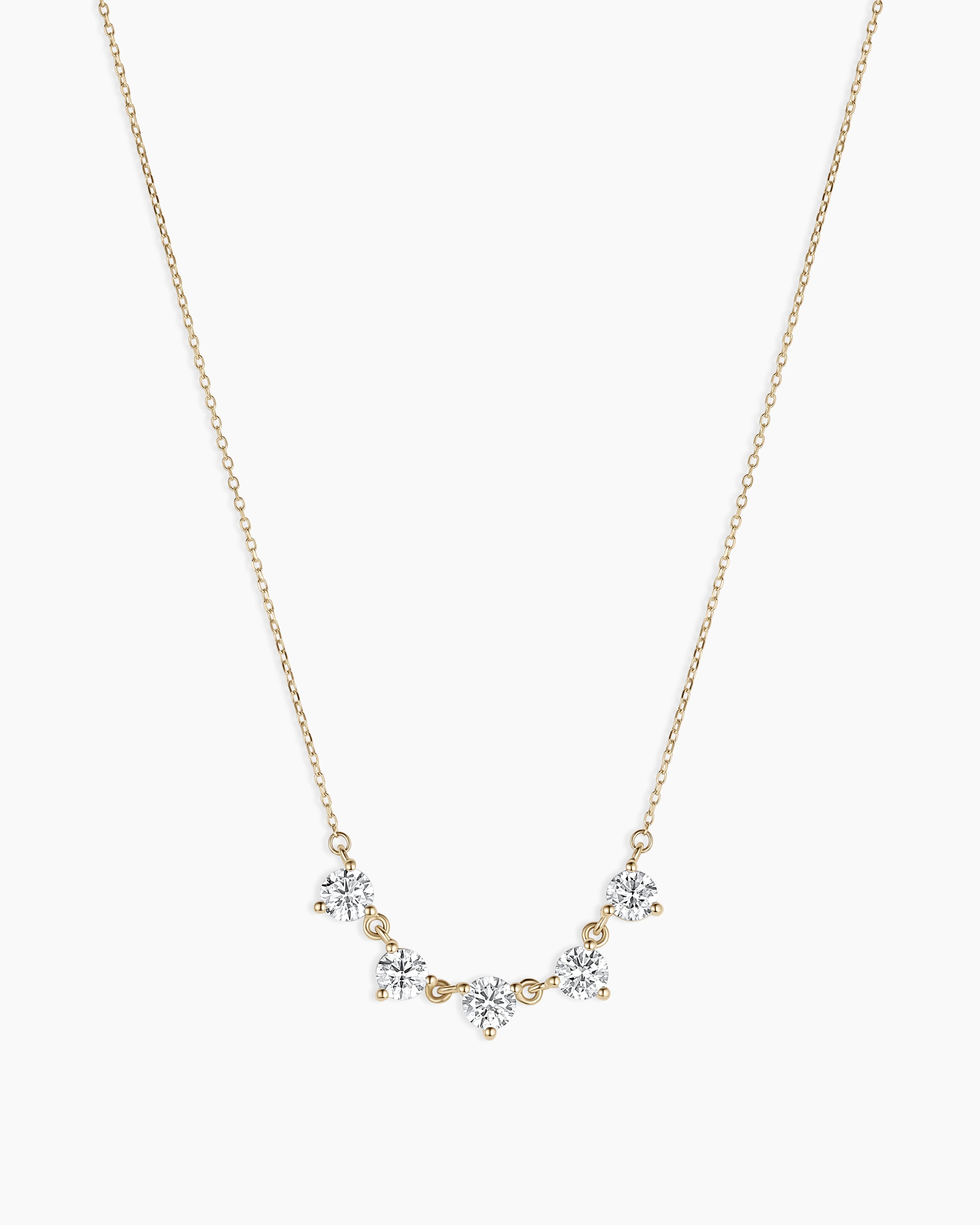 14K Lab Grown Diamond Solitaire Cluster Necklace