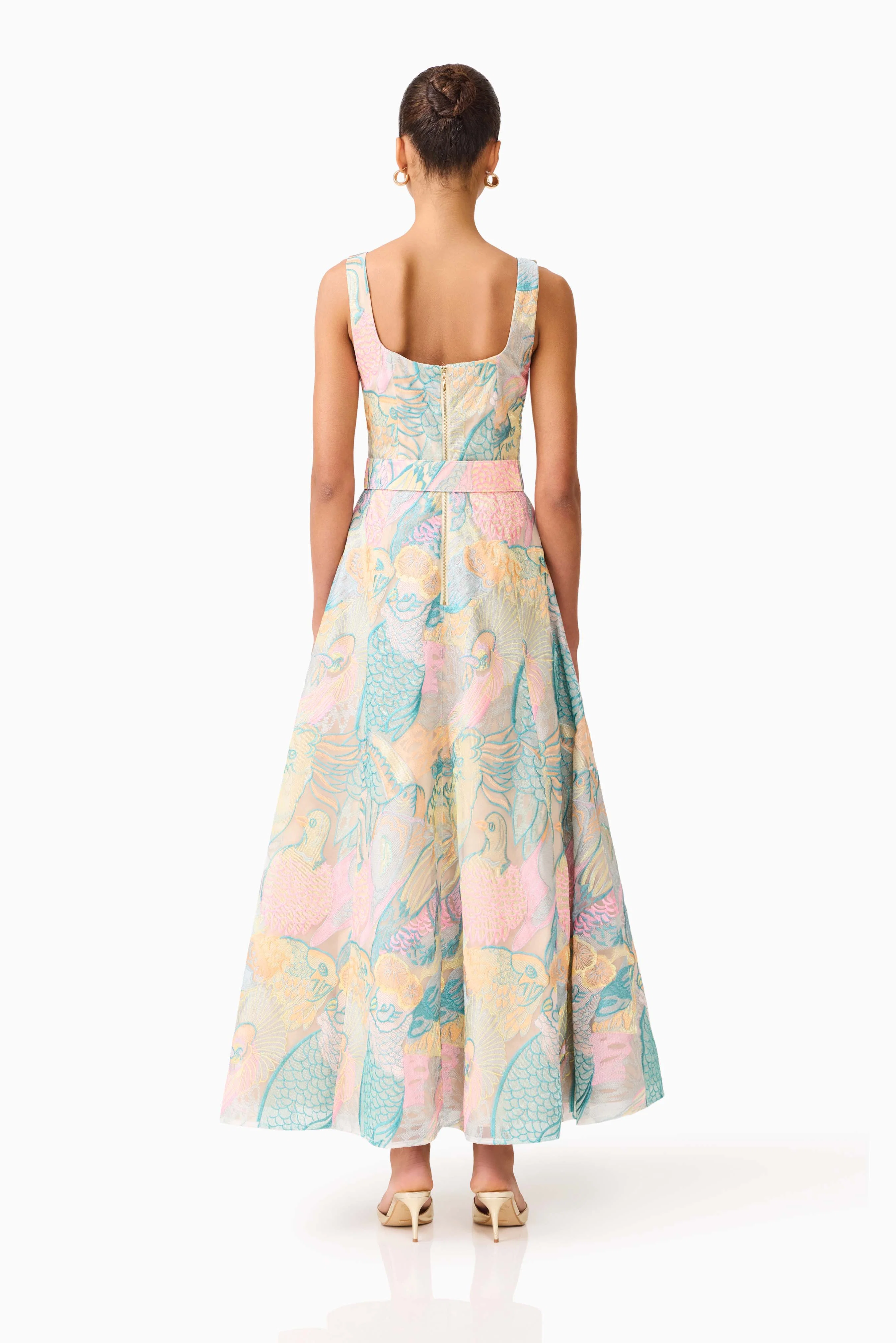Taliah A-Line Gown in Blue Multi