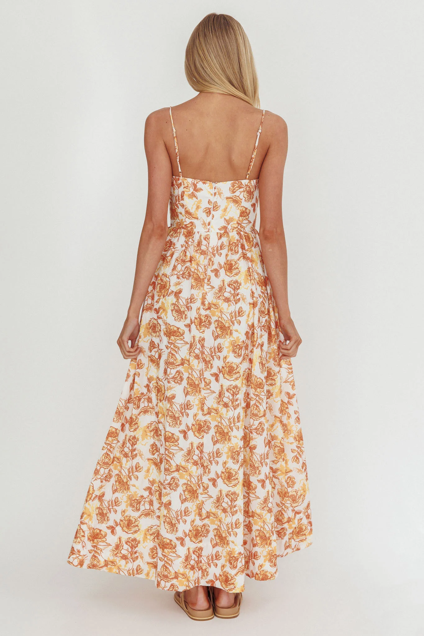 Wild Card Cami Strap Maxi Dress Floral Yellow