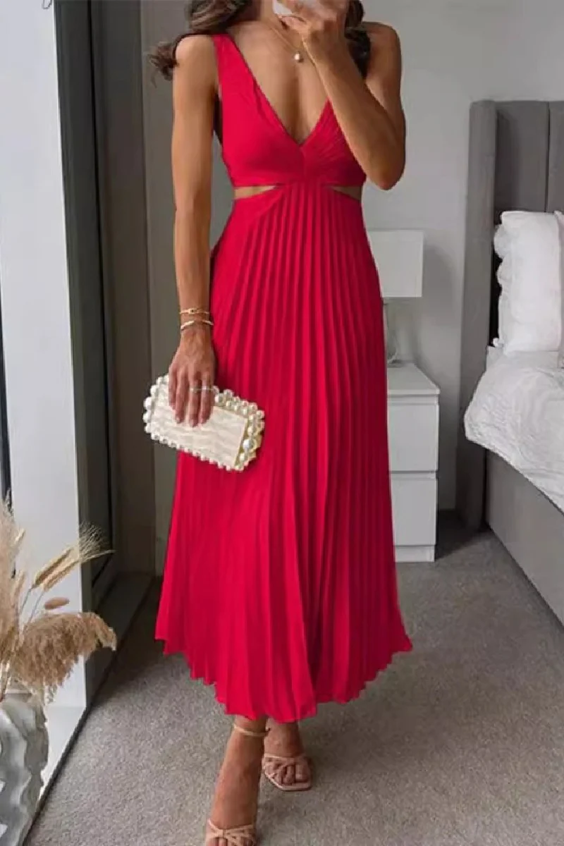 A-Line Tea Length Elastic Satin Wedding Guest Dress 1043657886538